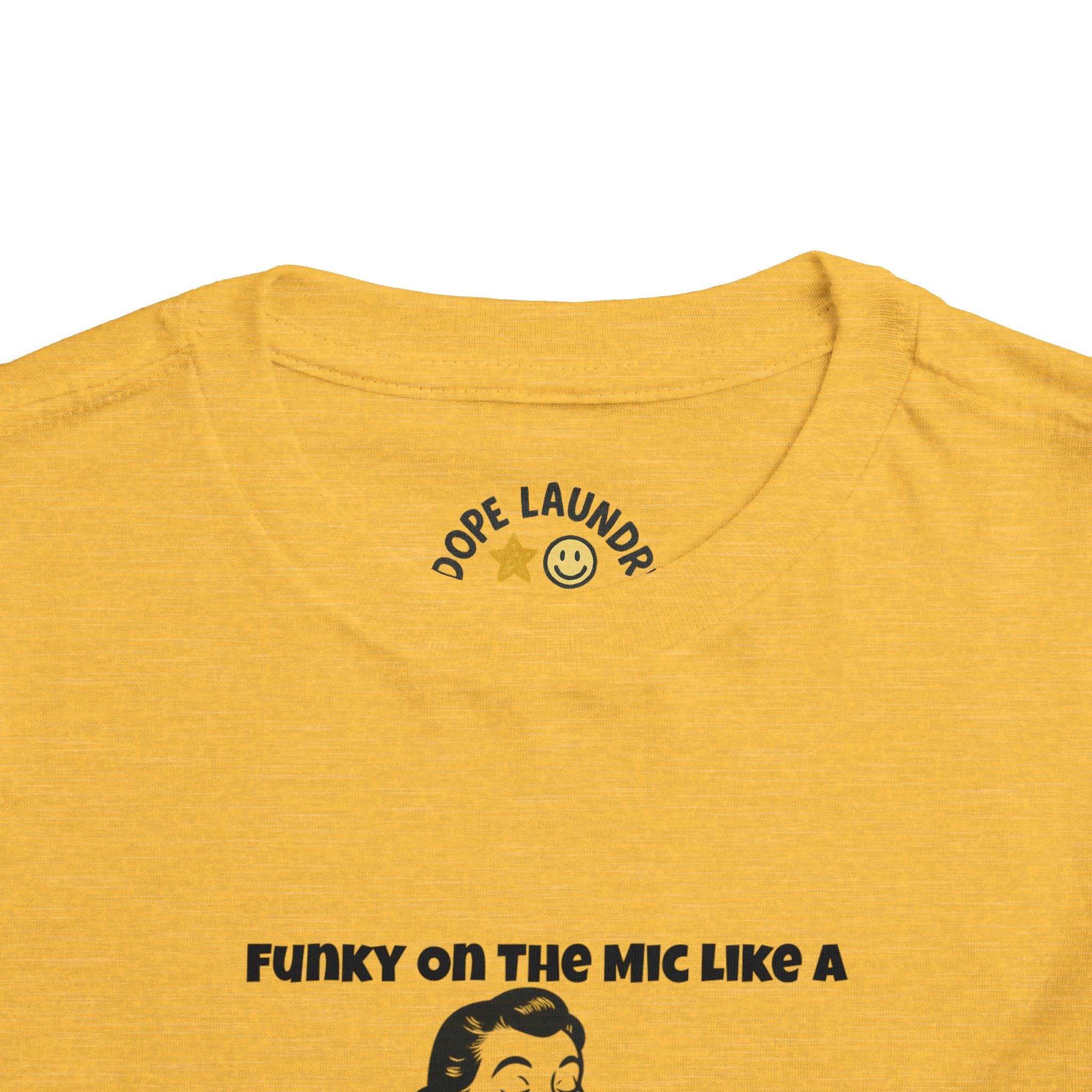 Toddler Tee - Funky on the Mic - Retro Graphic Kids Shirt