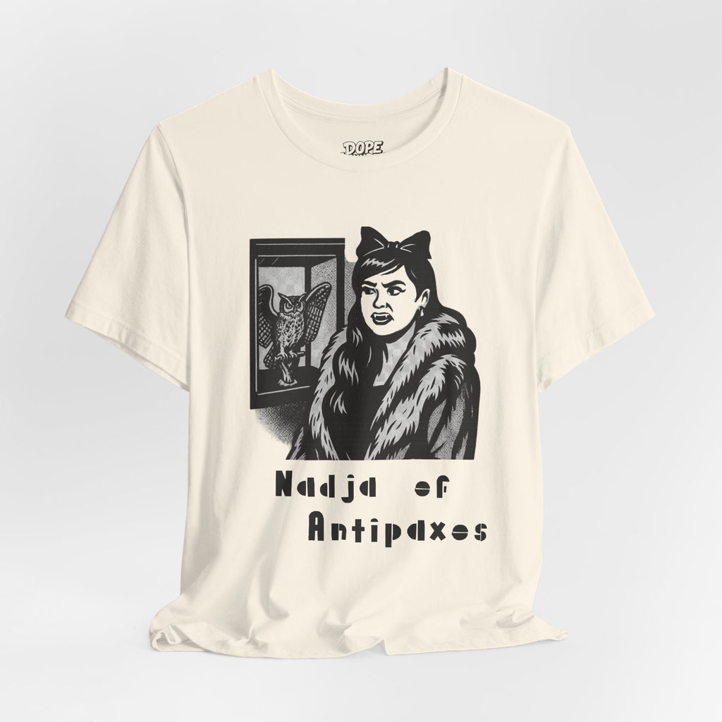 Nadja of Antipaxos Tee (what we do in  the shadows, bat, vampire shirts)