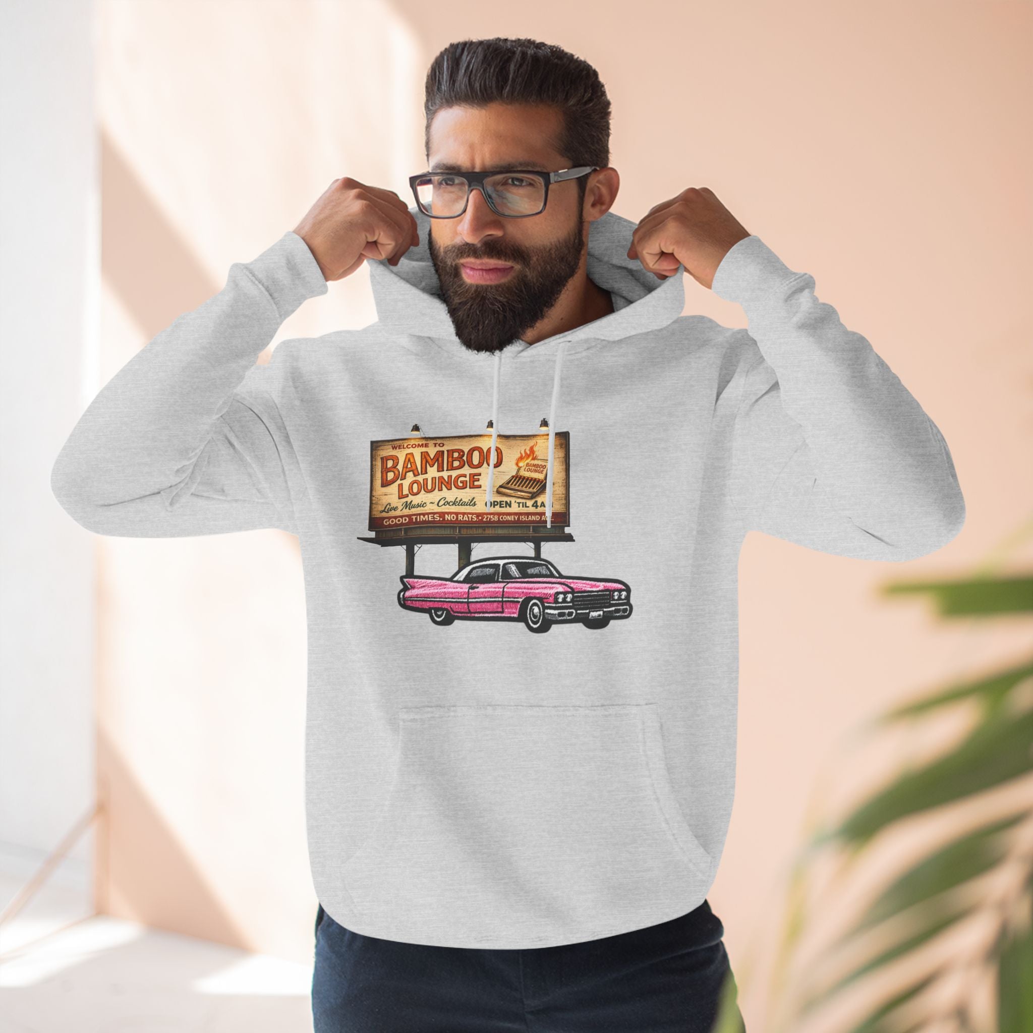 Bamboo Lounge Three-Panel Fleece Hoodie — Bamboo Lounge Graphic Pullover