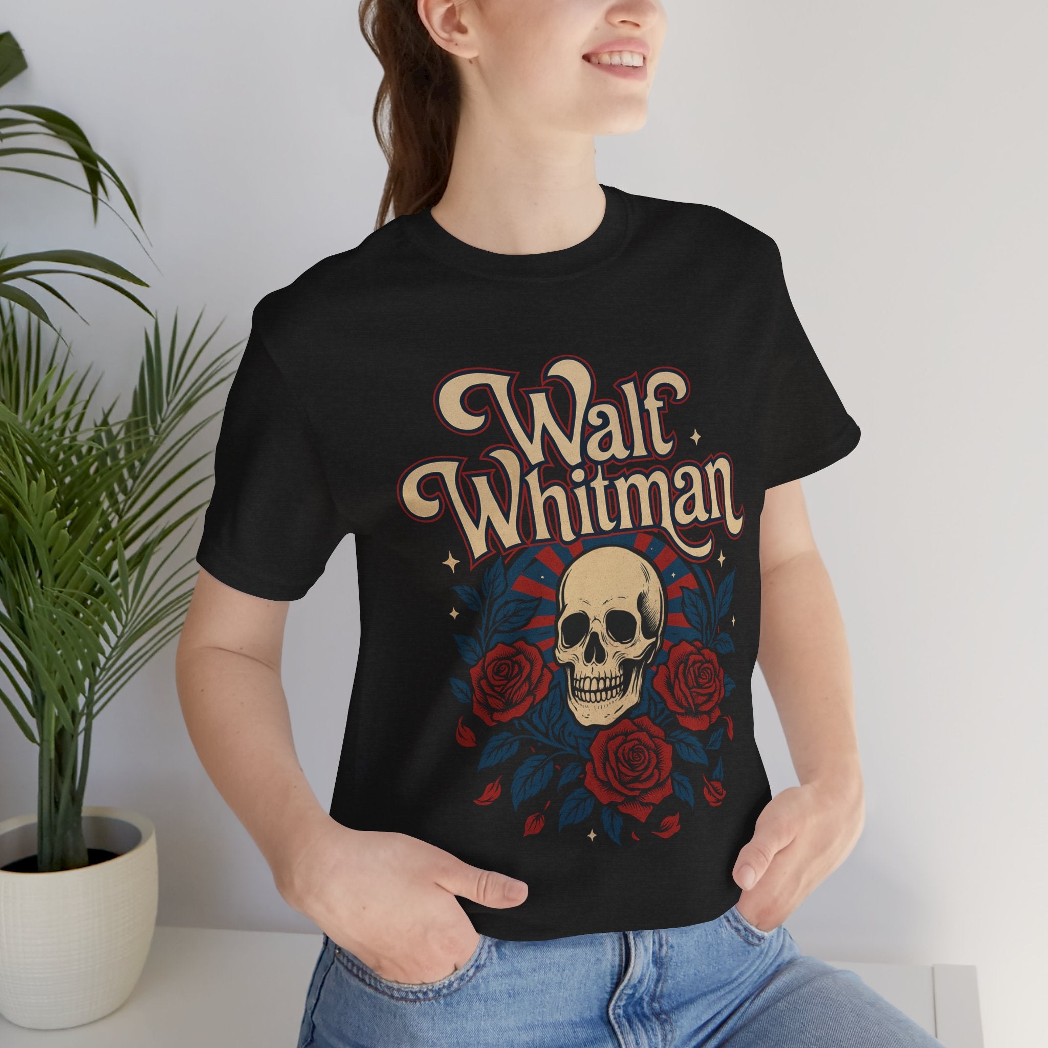 Walt Whitman Skull & Roses Vintage Graphic Tee