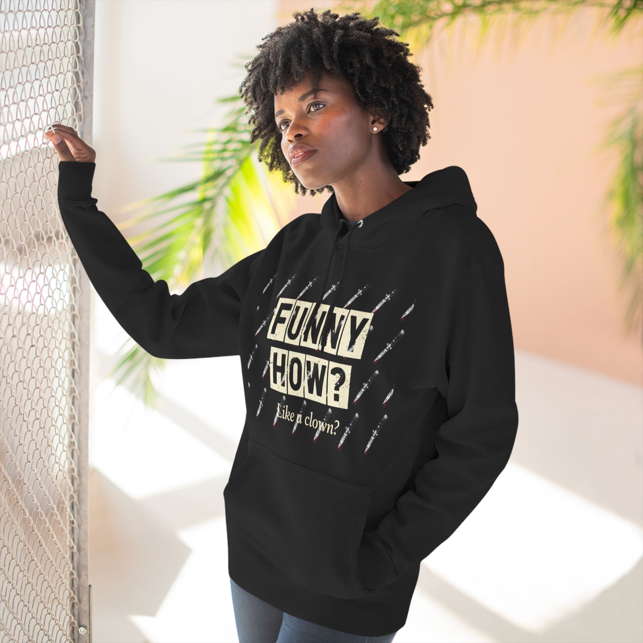 Funny How? Three-Panel Fleece Hoodie — Graphic Pullover (Shine Box)