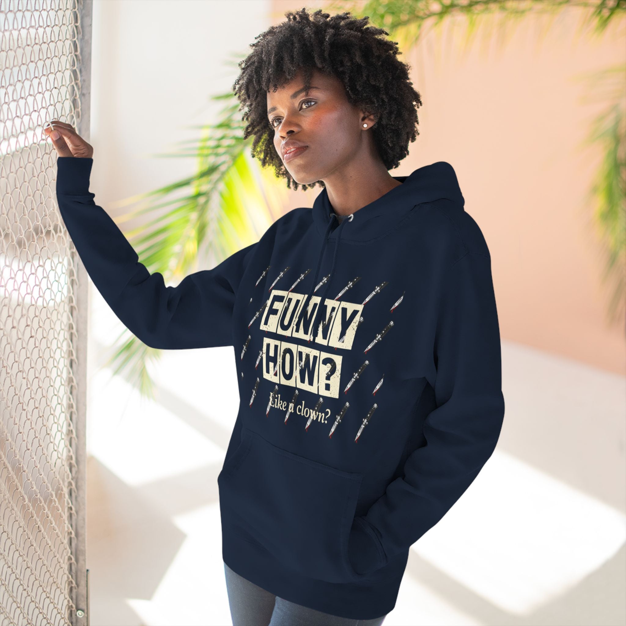 Funny How? Three-Panel Fleece Hoodie — Graphic Pullover (Shine Box)