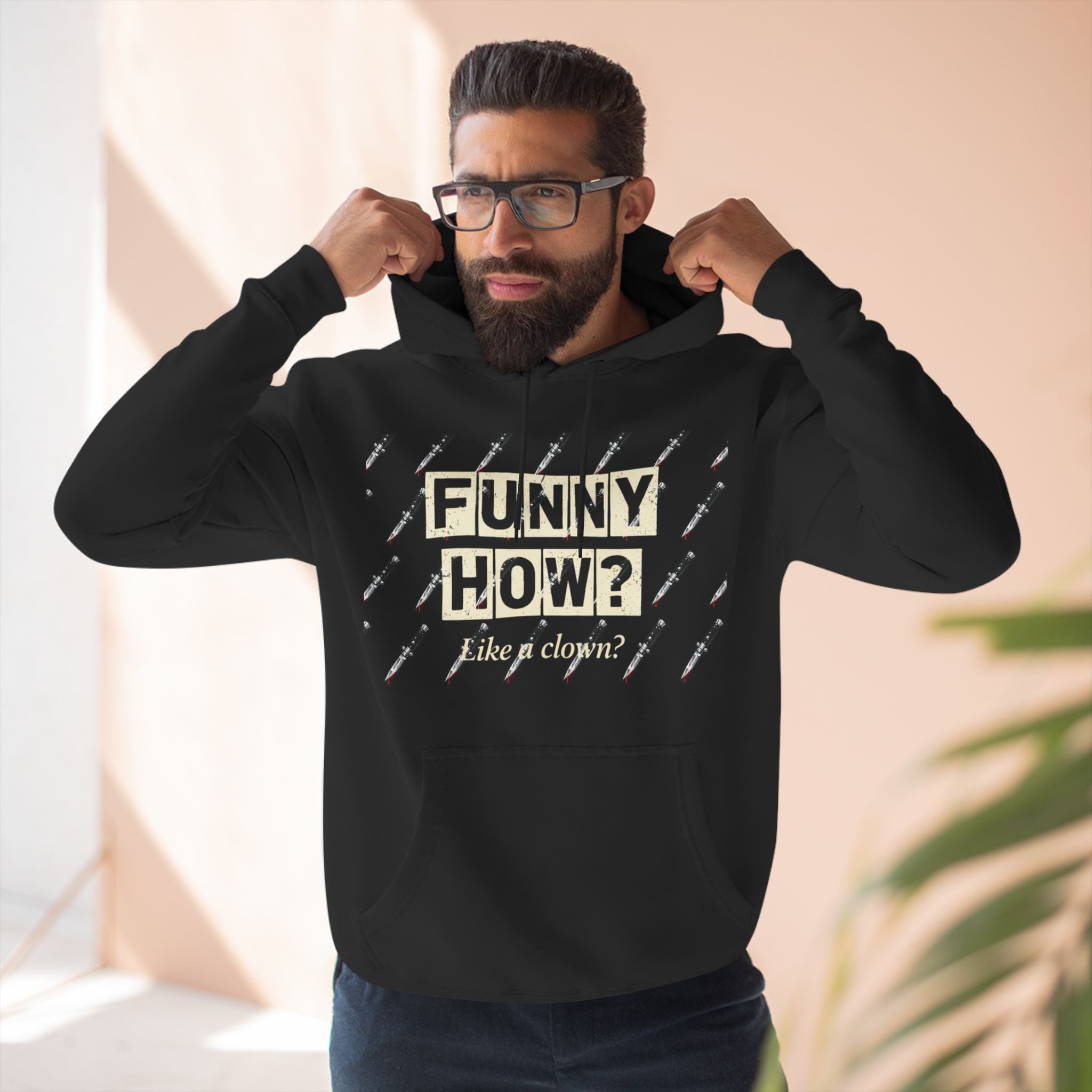 Funny How? Three-Panel Fleece Hoodie — Graphic Pullover (Shine Box)