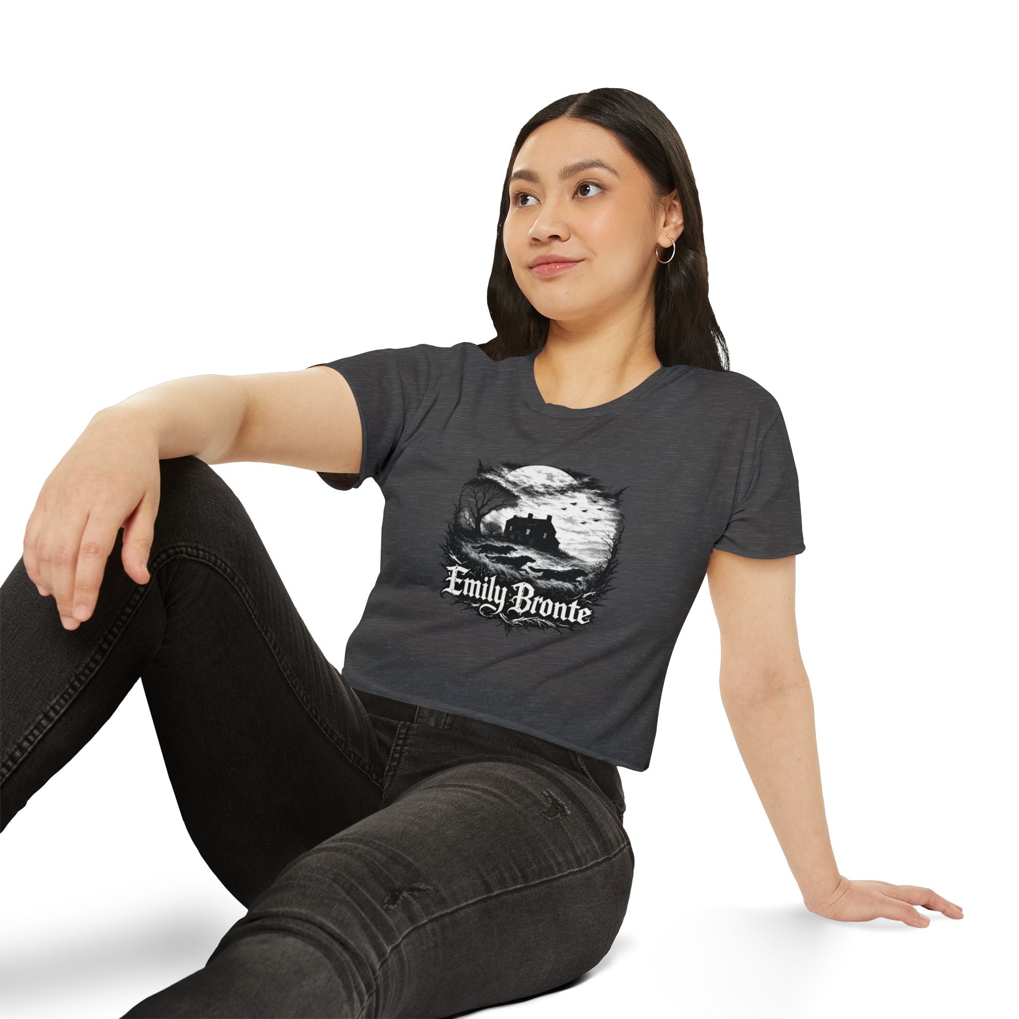 Emily Brontë Gothic Festival Crop Top — Women's Literary Graphic