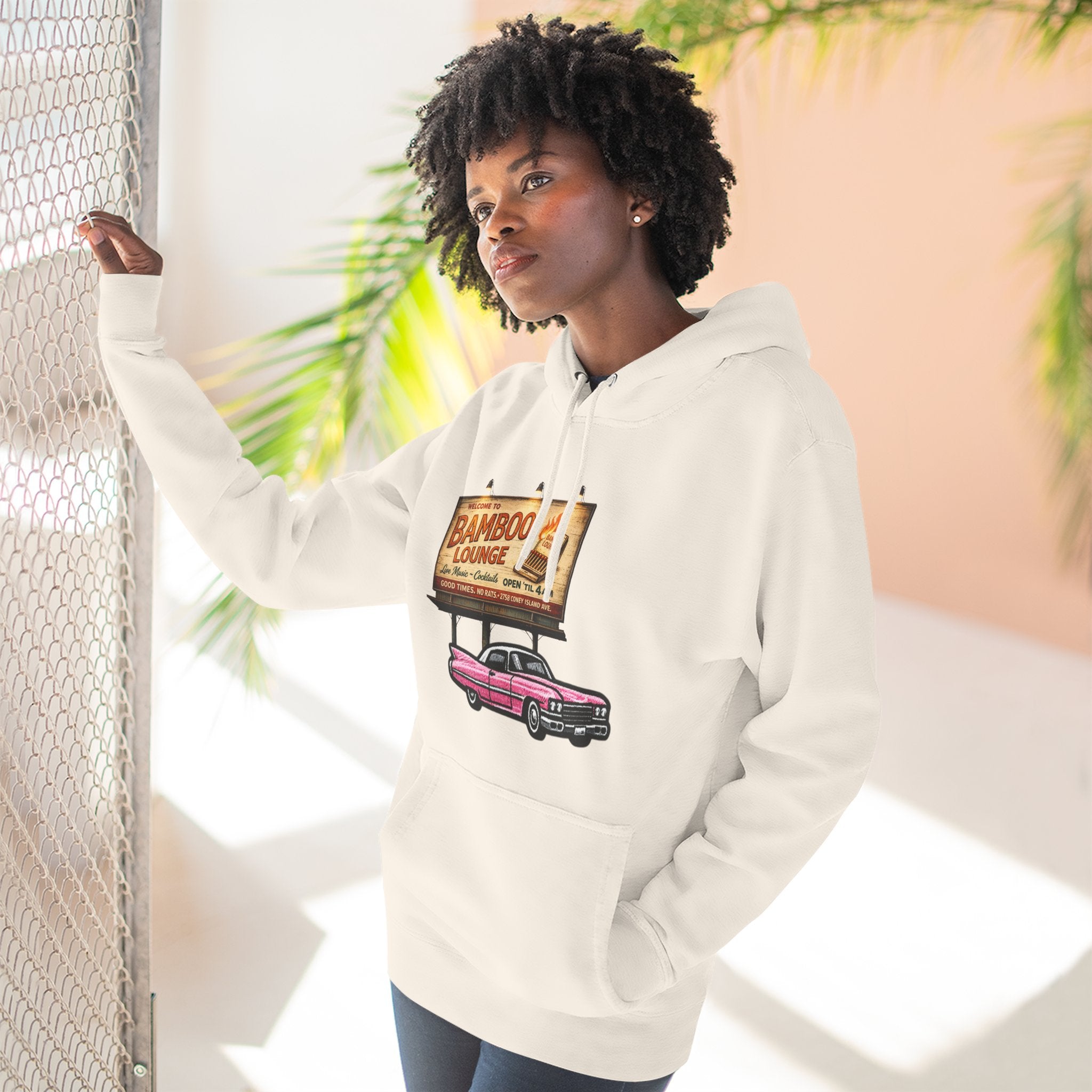 Bamboo Lounge Three-Panel Fleece Hoodie — Bamboo Lounge Graphic Pullover