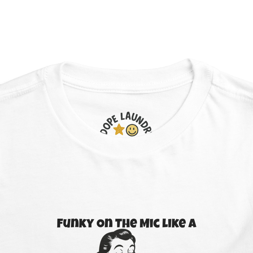 Toddler Tee - Funky on the Mic - Retro Graphic Kids Shirt