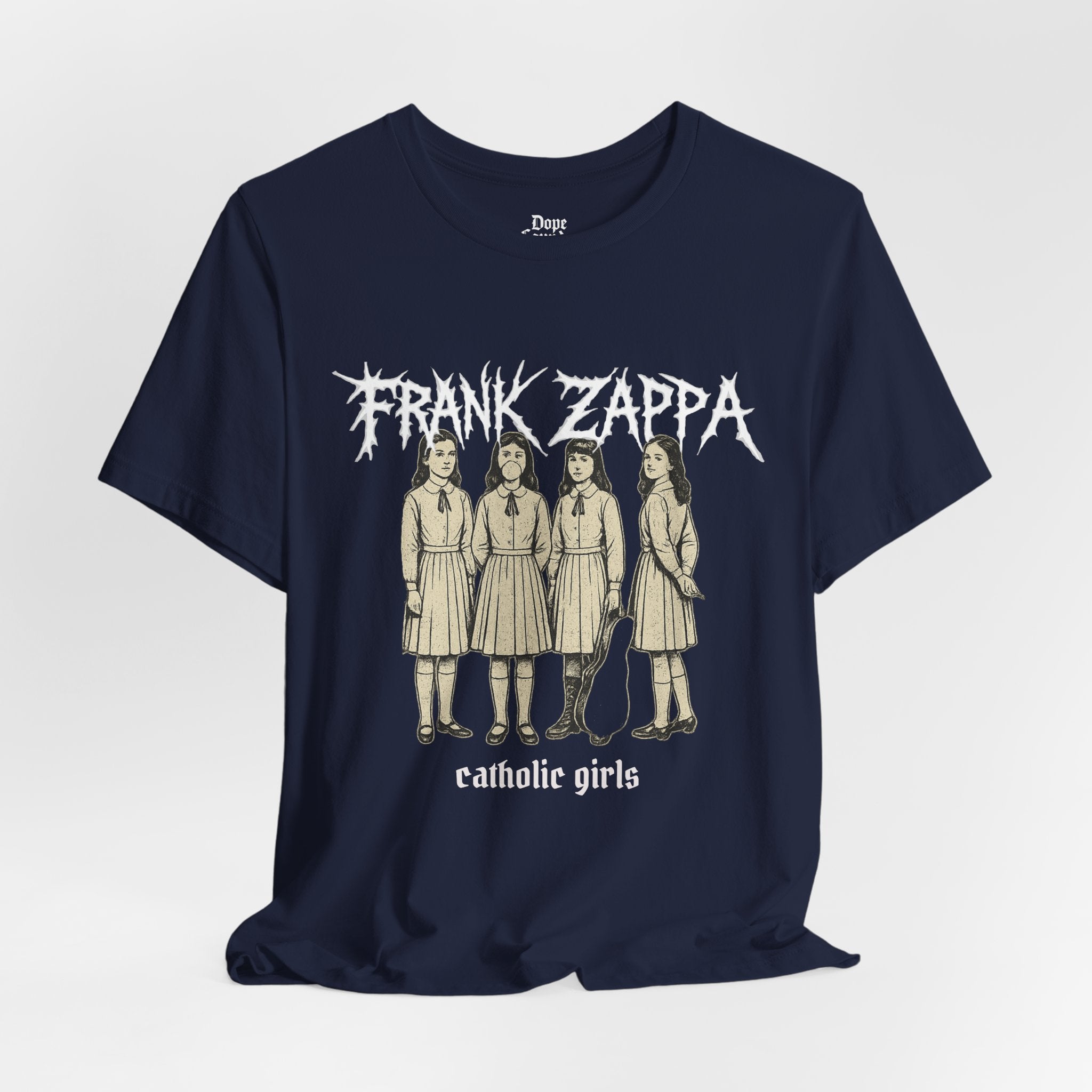 Frank Zappa "Catholic Girls" Black Metal Graphic T-Shirt