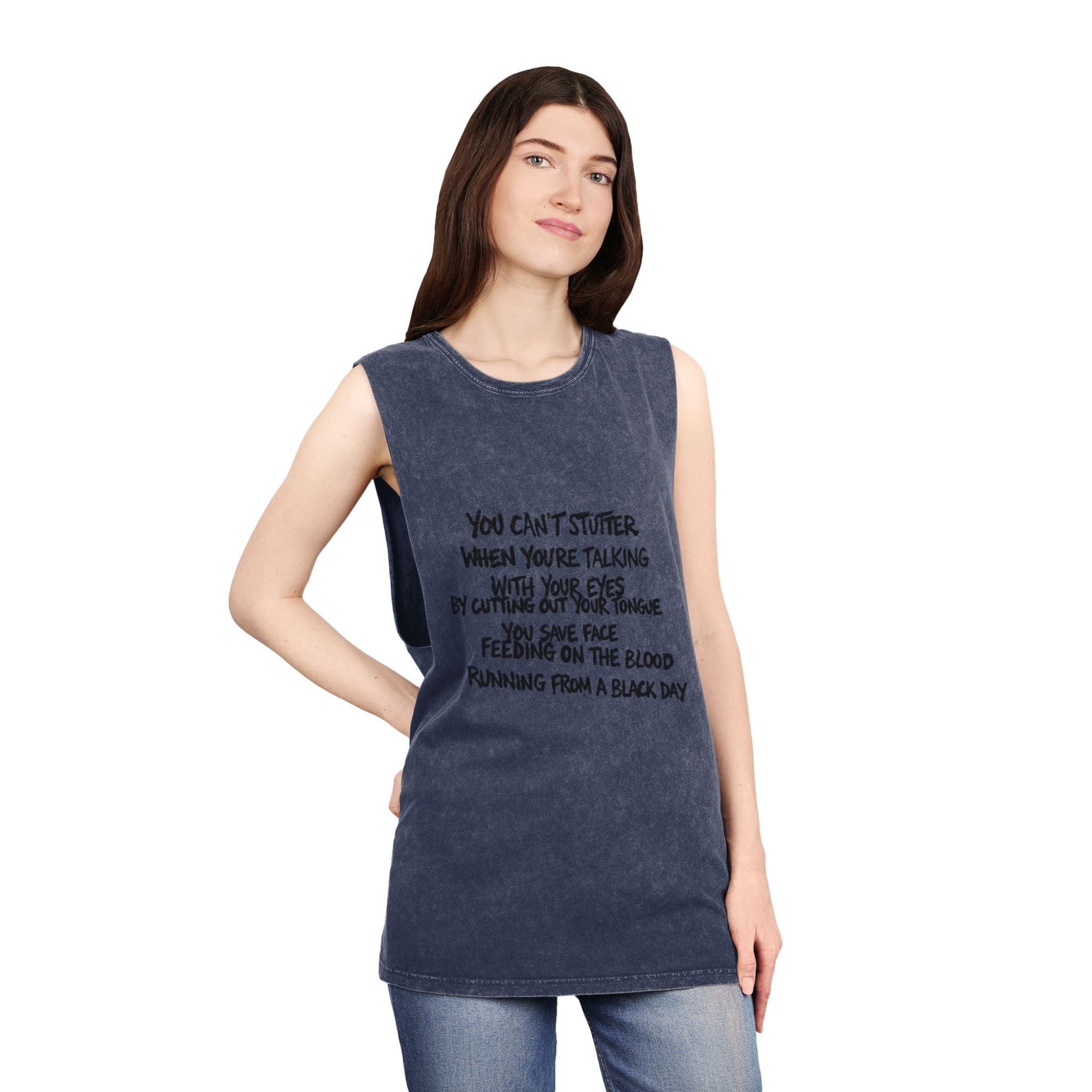 Black Rain Stonewash Muscle Tee — Stonewash Tank Top