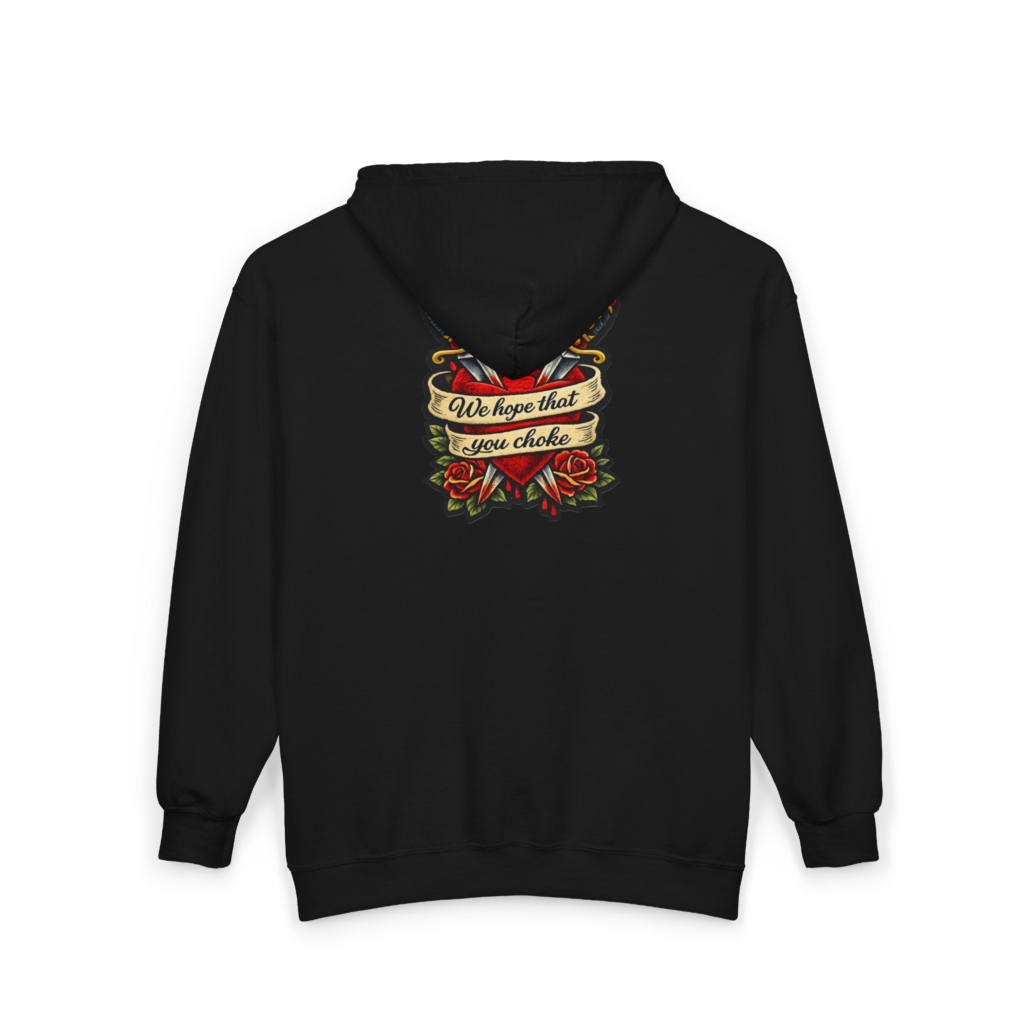 Skull & Roses Zip Hoodie —we hope that you choke