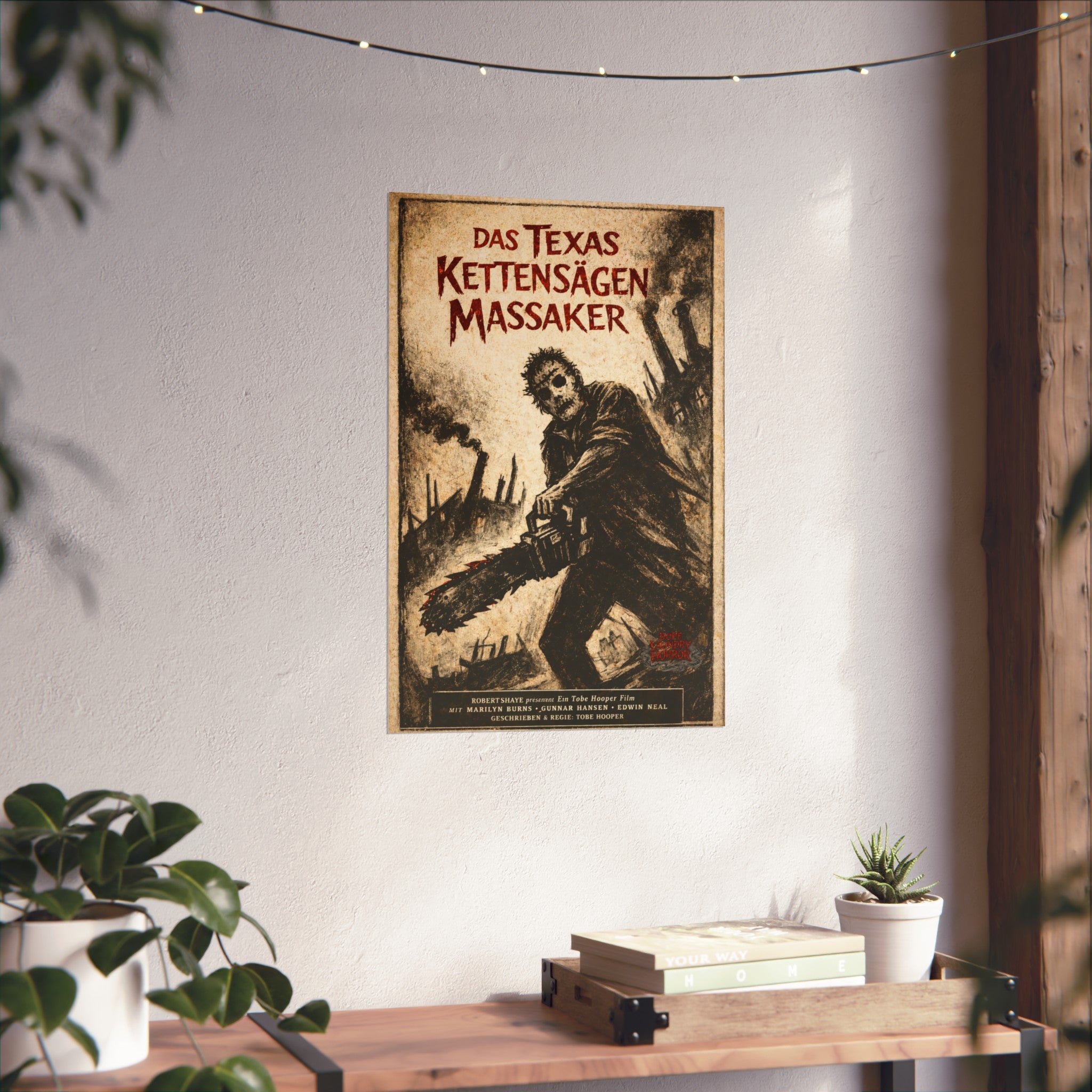 Texas Chainsaw Massacre - German Expressionist Vintage Horror Poster (Fine Art Poster)