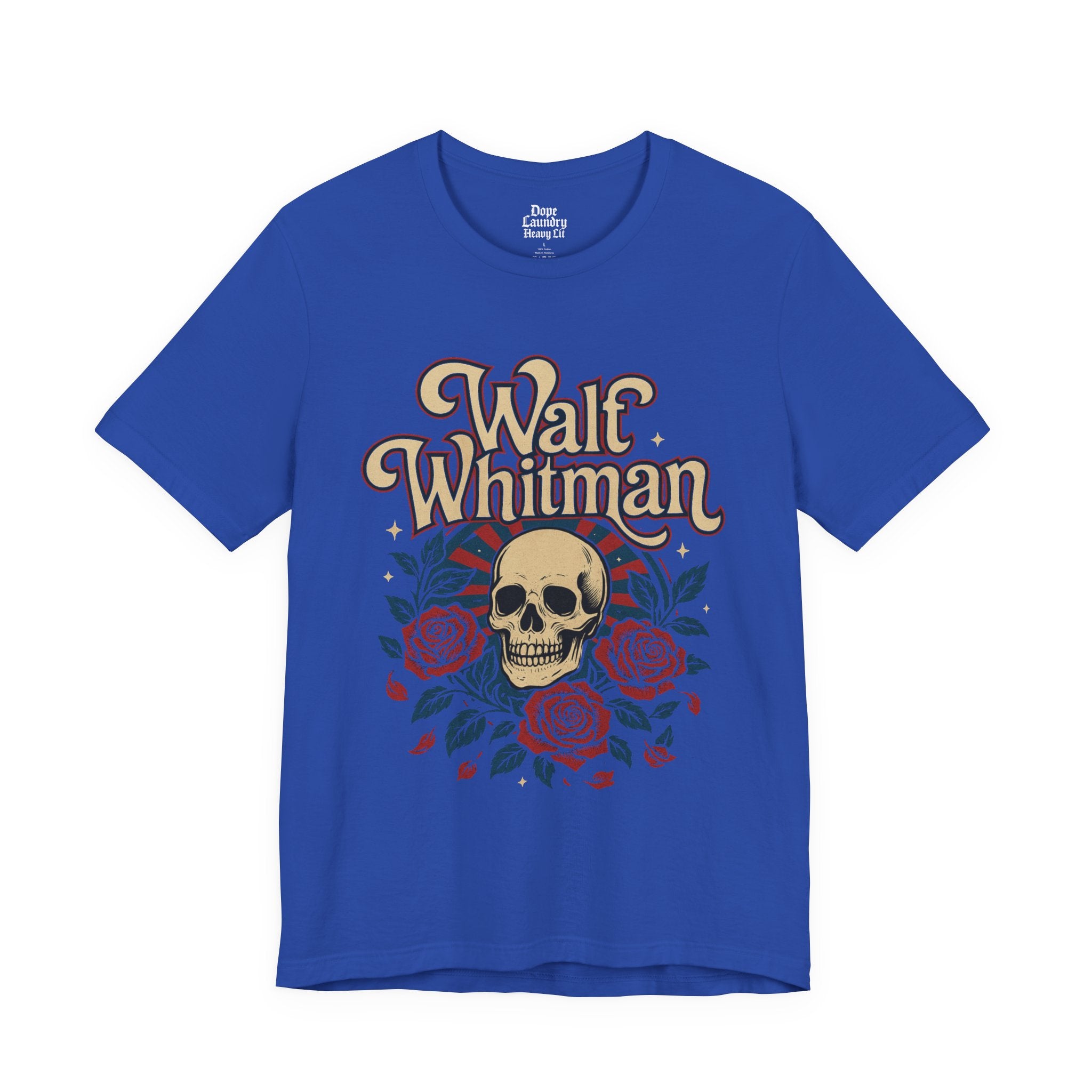 Walt Whitman Skull & Roses Vintage Graphic Tee