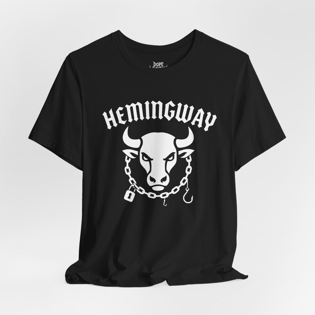 Hemingway Bull Vintage - White ink variant - Graphic T-Shirt