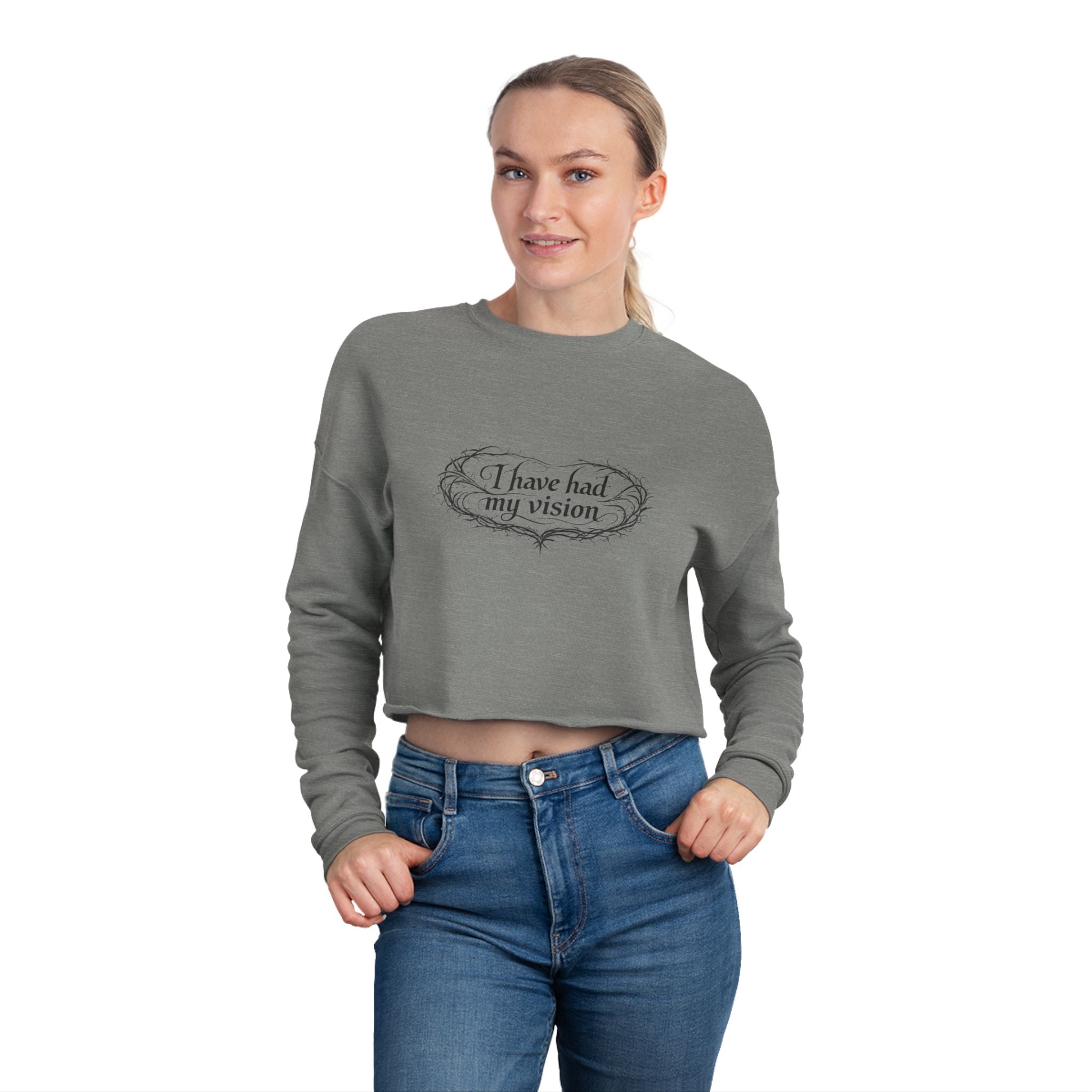 Virginia Woolf - "I have had my vision" Cropped Sweatshirt