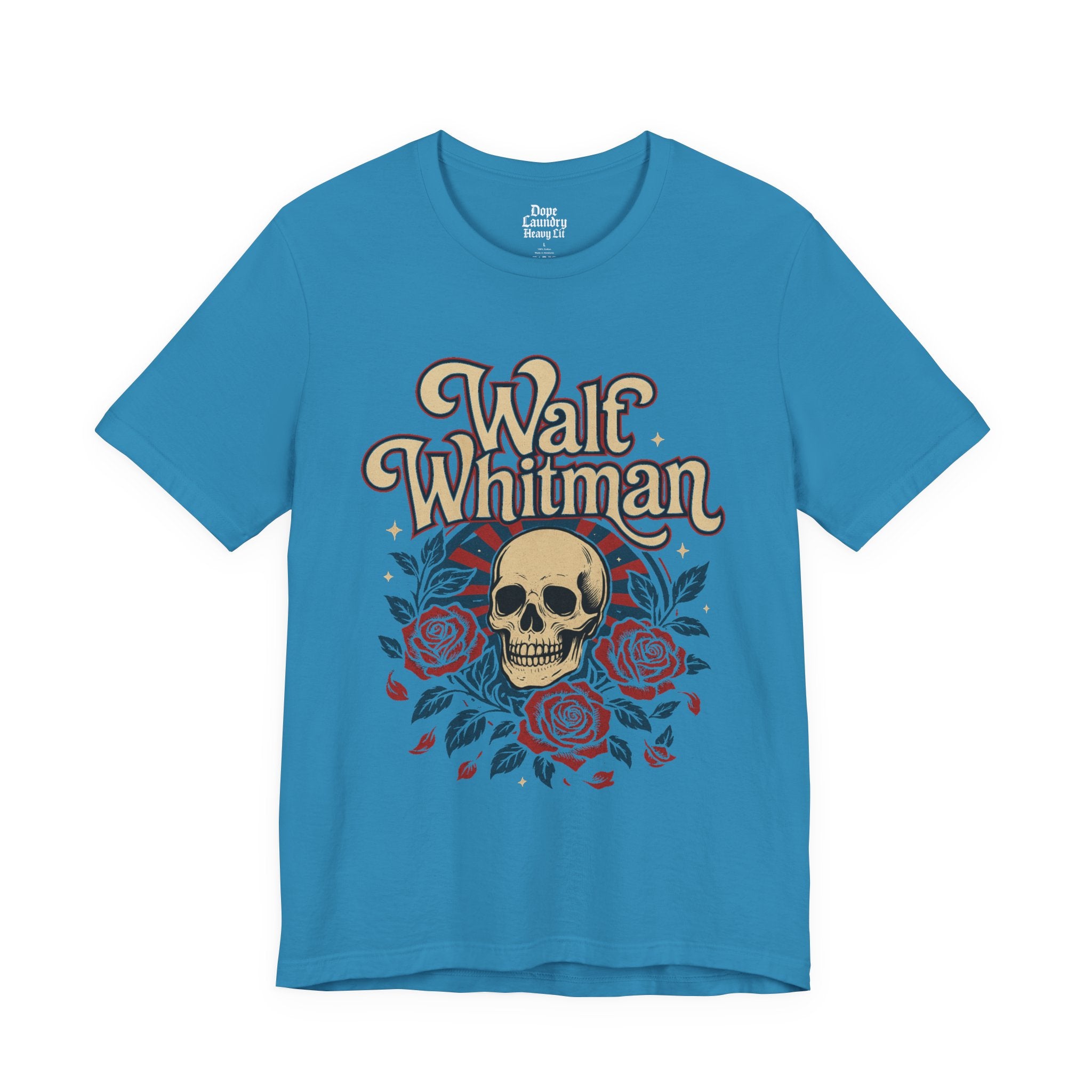 Walt Whitman Skull & Roses Vintage Graphic Tee