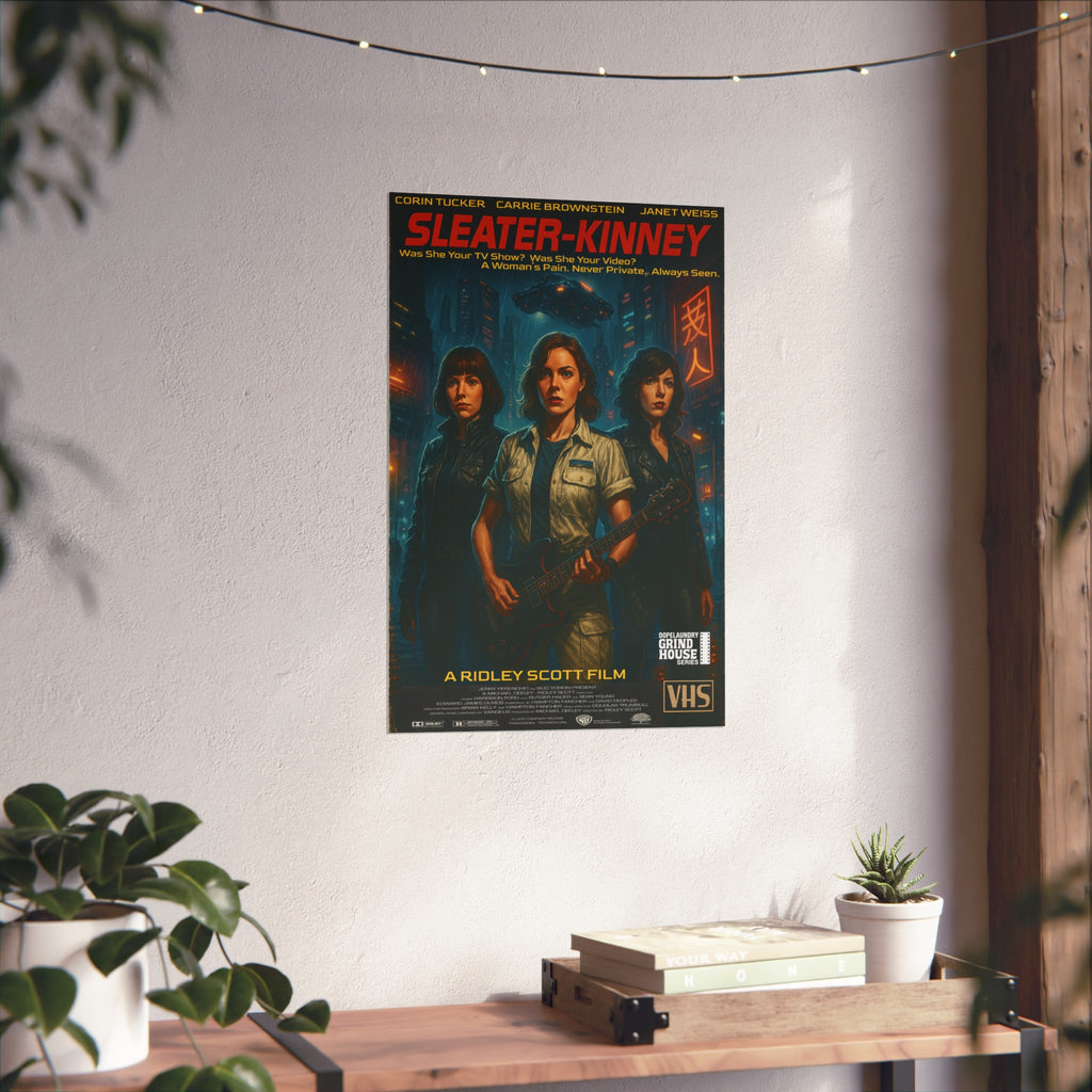 Poster Print - Sleater-Kinney Grind House Inspired, Unique Gift for Film Lovers and Home Aesthetic