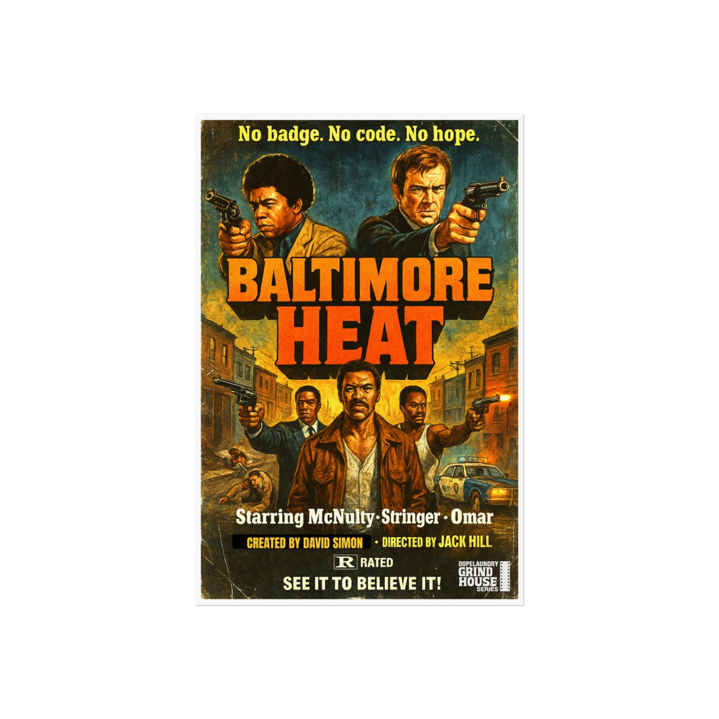 The Wire "Baltimore Heat" Grind House inspired Print, Unique Gift for Film Lovers, Home Aesthetic