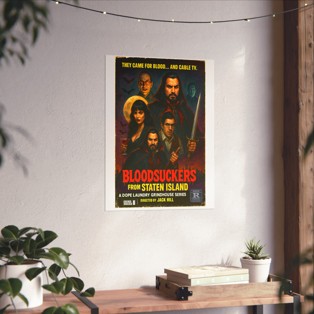 "Bloodsuckers of Staten Island" (variant) Grind House inspired Print (what we do in the shadows) Unique Gift for Film Lovers, Home Aesthetic