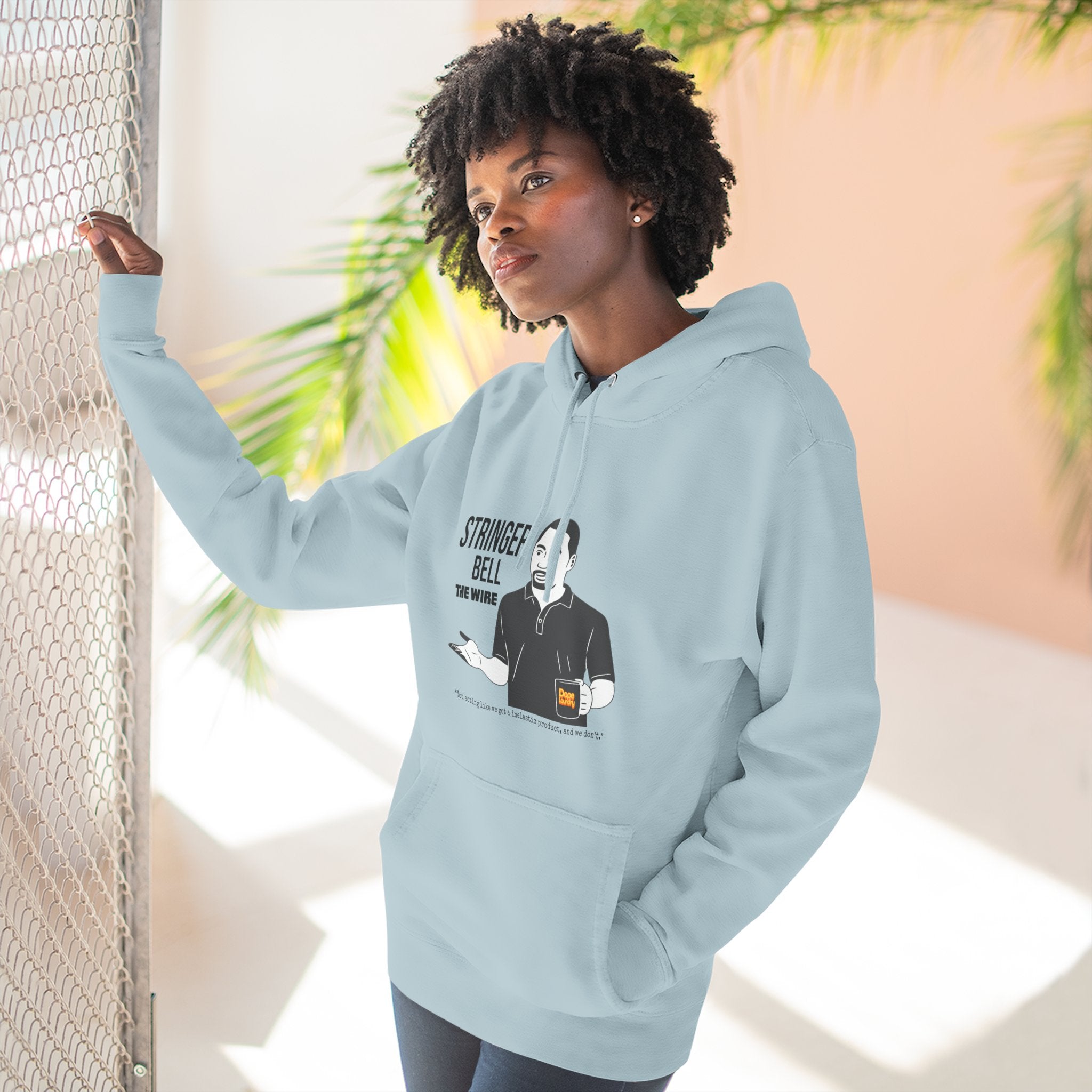 Stringer Bell "Inelastic Product" Hoodie (The Wire) | Cool Street-wear, Fleece Pullover, Casual Fashion, Cozy Sweatshirt