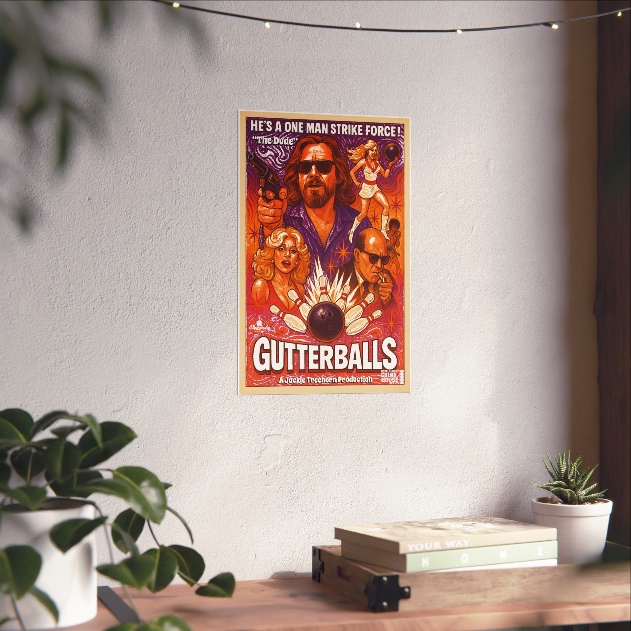"Gutterballs" Grind House inspired Print (The Big Lebowski) Unique Gift for Film Lovers, Home Aesthetic