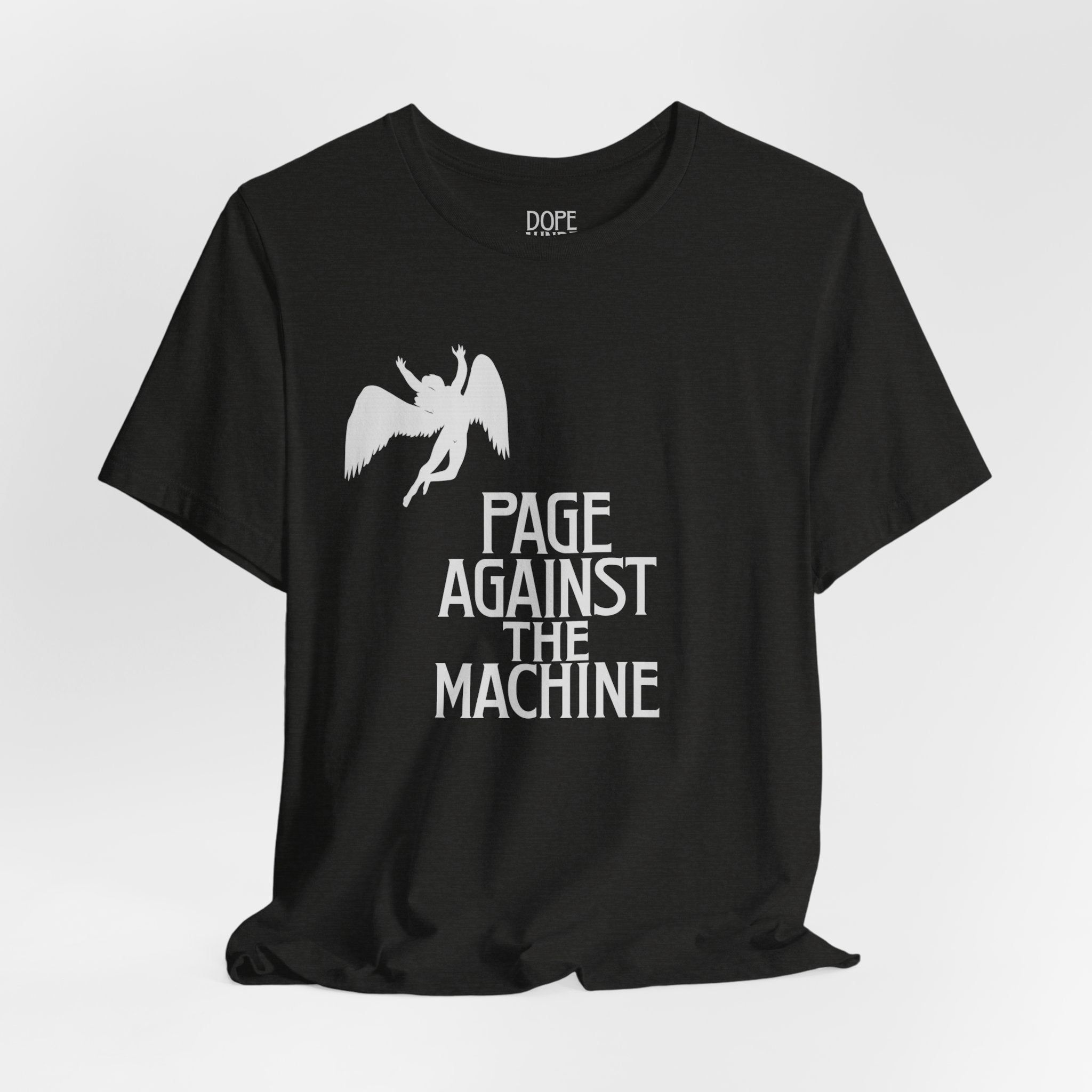 "Page Against the Machine" unisex jersey short sleeve tee (Led Zeppelin, Jimmy Page, Music Mash up, Rage against the machine inspired homage)
