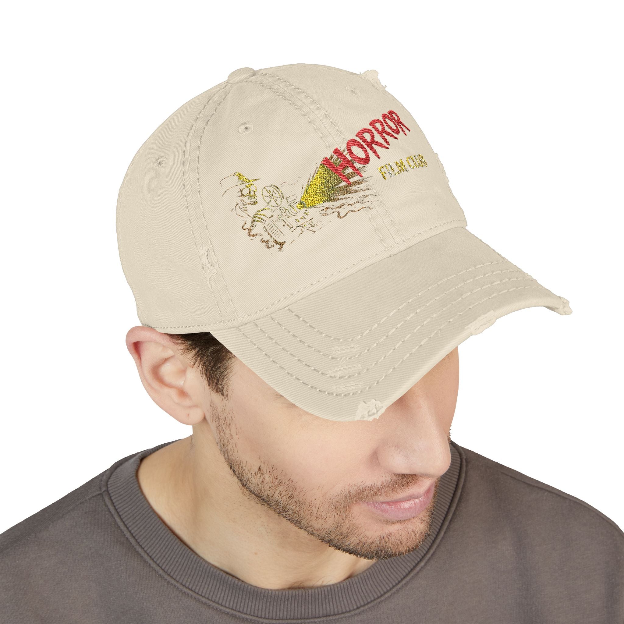 Horror Film Club Distressed Embroidered Dad Hat