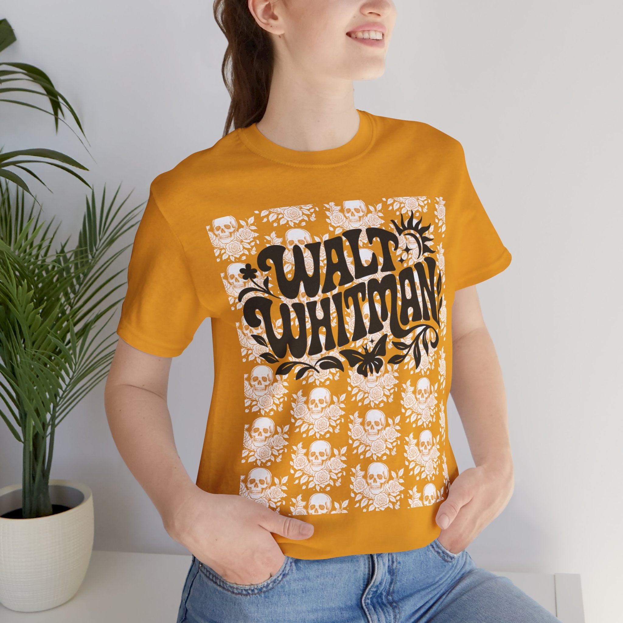 Walt Whitman Psychedelic Skulls Band Logo (white ink variant) - Vintage Graphic T-Shirt