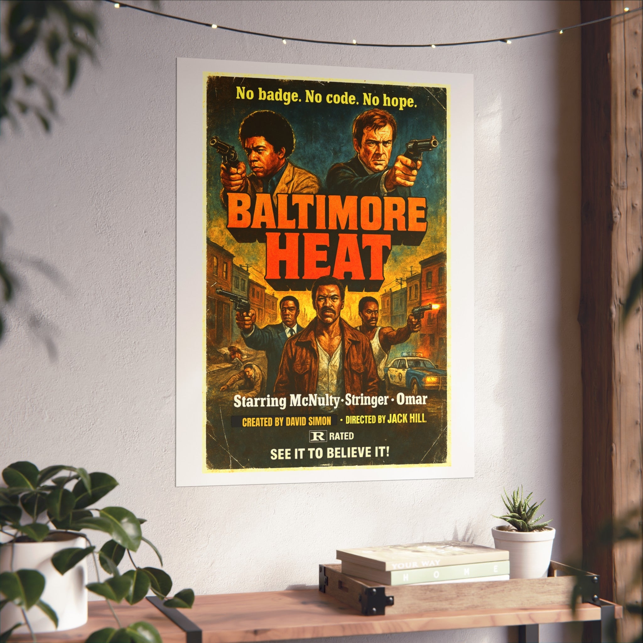 The Wire "Baltimore Heat" Grind House inspired Print, Unique Gift for Film Lovers, Home Aesthetic