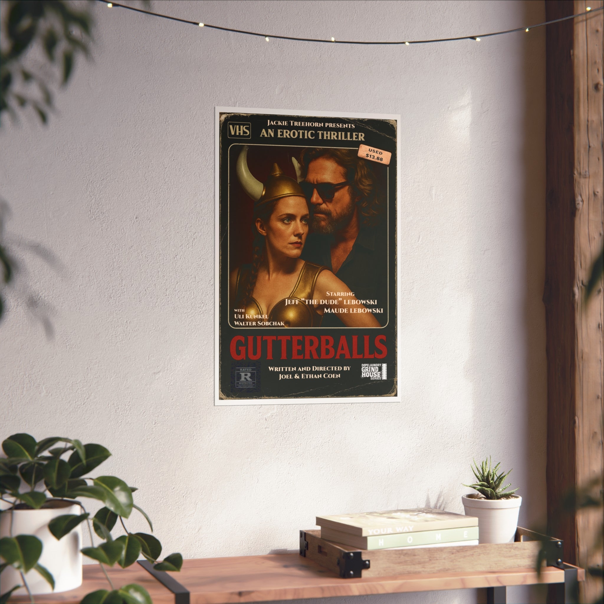"Gutterballs" (VHS cover variant) Grind House inspired Print (The Big Lebowski) Unique Gift for Film Lovers, Home Aesthetic