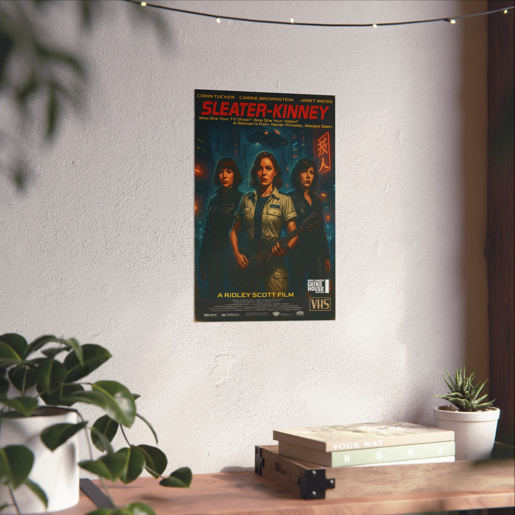 Poster Print - Sleater-Kinney Grind House Inspired, Unique Gift for Film Lovers and Home Aesthetic