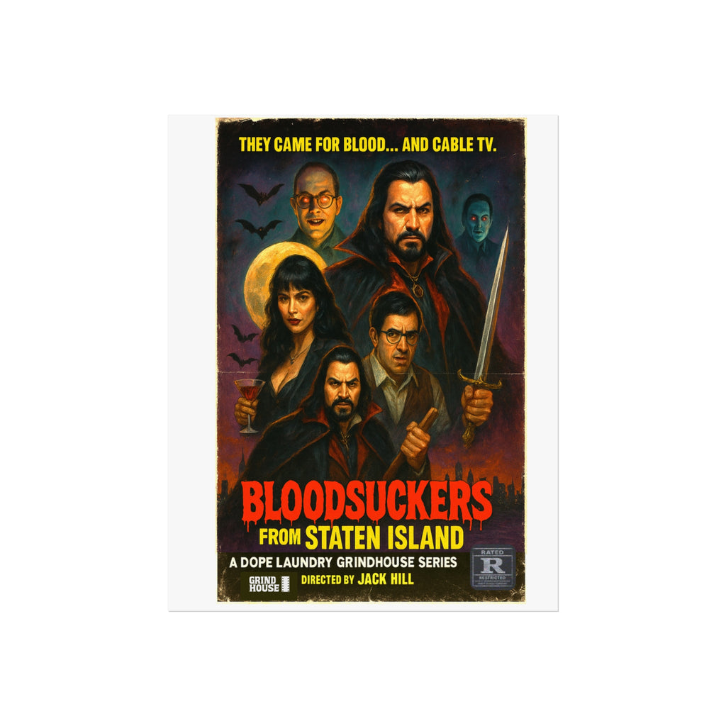 "Bloodsuckers of Staten Island" (variant) Grind House inspired Print (what we do in the shadows) Unique Gift for Film Lovers, Home Aesthetic
