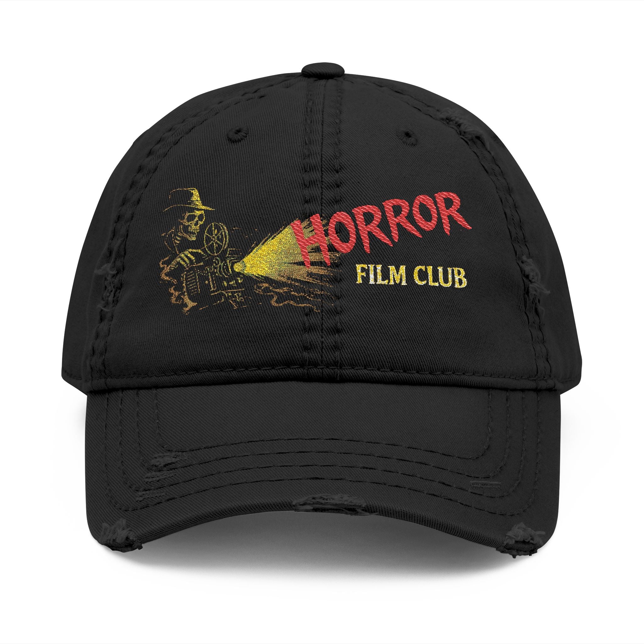 Horror Film Club Distressed Embroidered Dad Hat