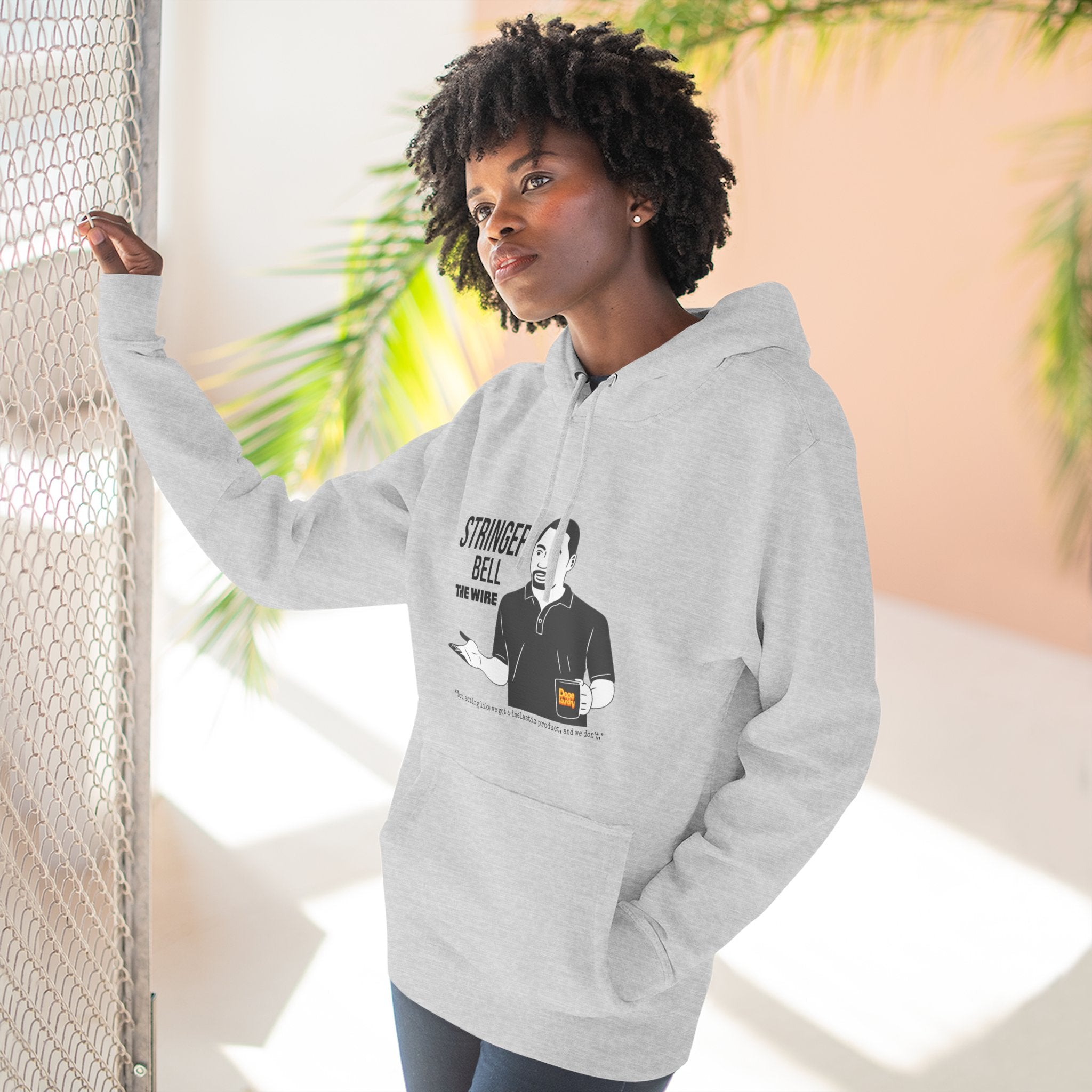 Stringer Bell "Inelastic Product" Hoodie (The Wire) | Cool Street-wear, Fleece Pullover, Casual Fashion, Cozy Sweatshirt