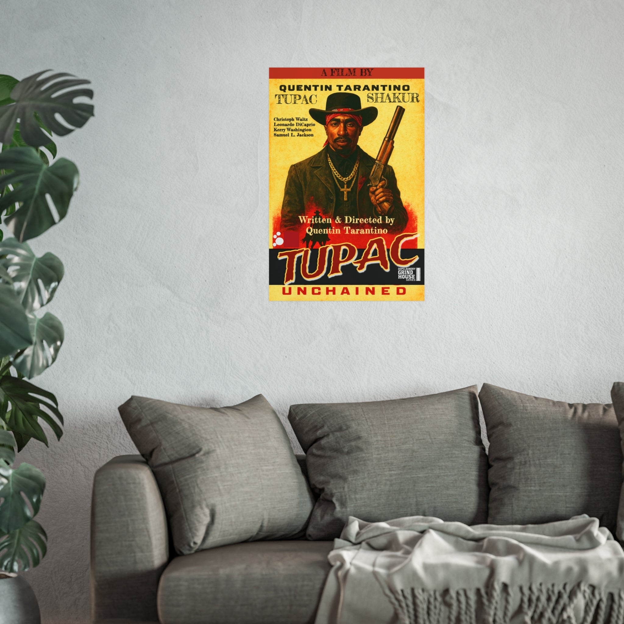 "Unchained" Grind House inspired Print (Tanantino) Unique Gift for Film Lovers, Home Aesthetic