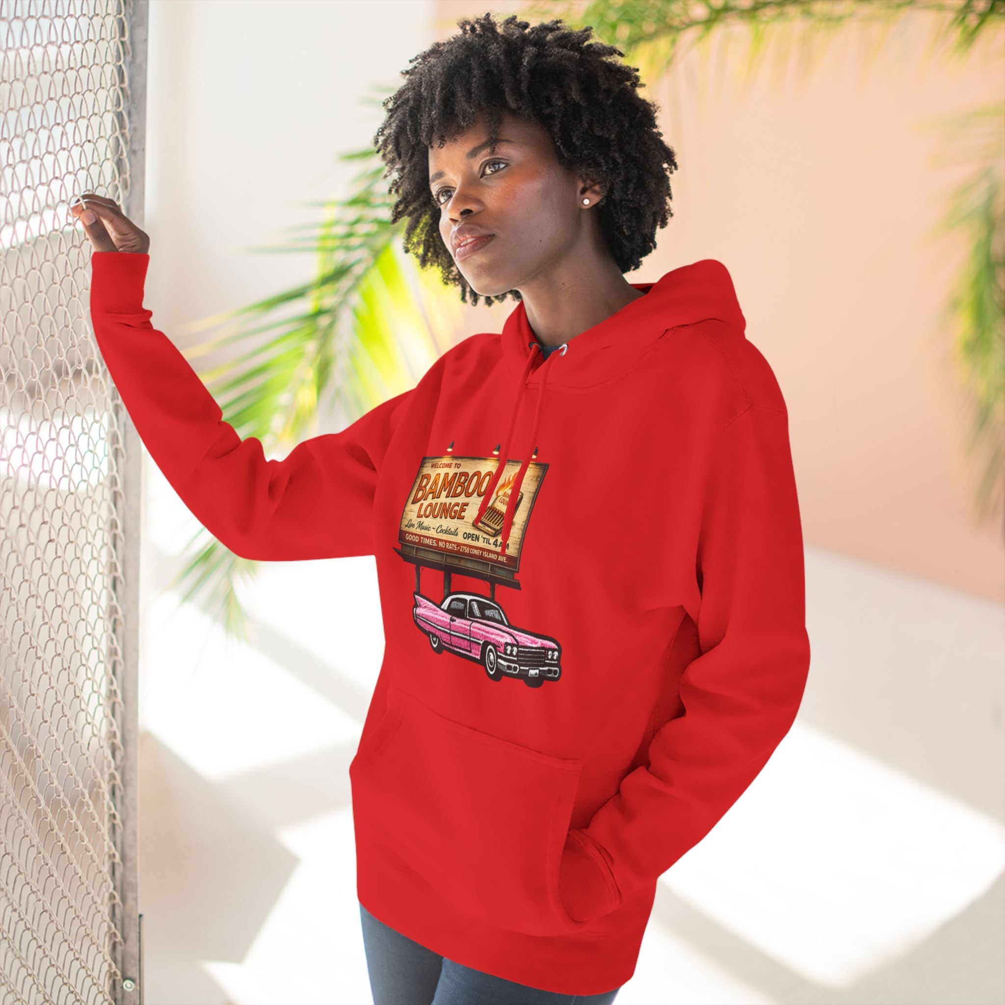 Bamboo Lounge Three-Panel Fleece Hoodie — Bamboo Lounge Graphic Pullover
