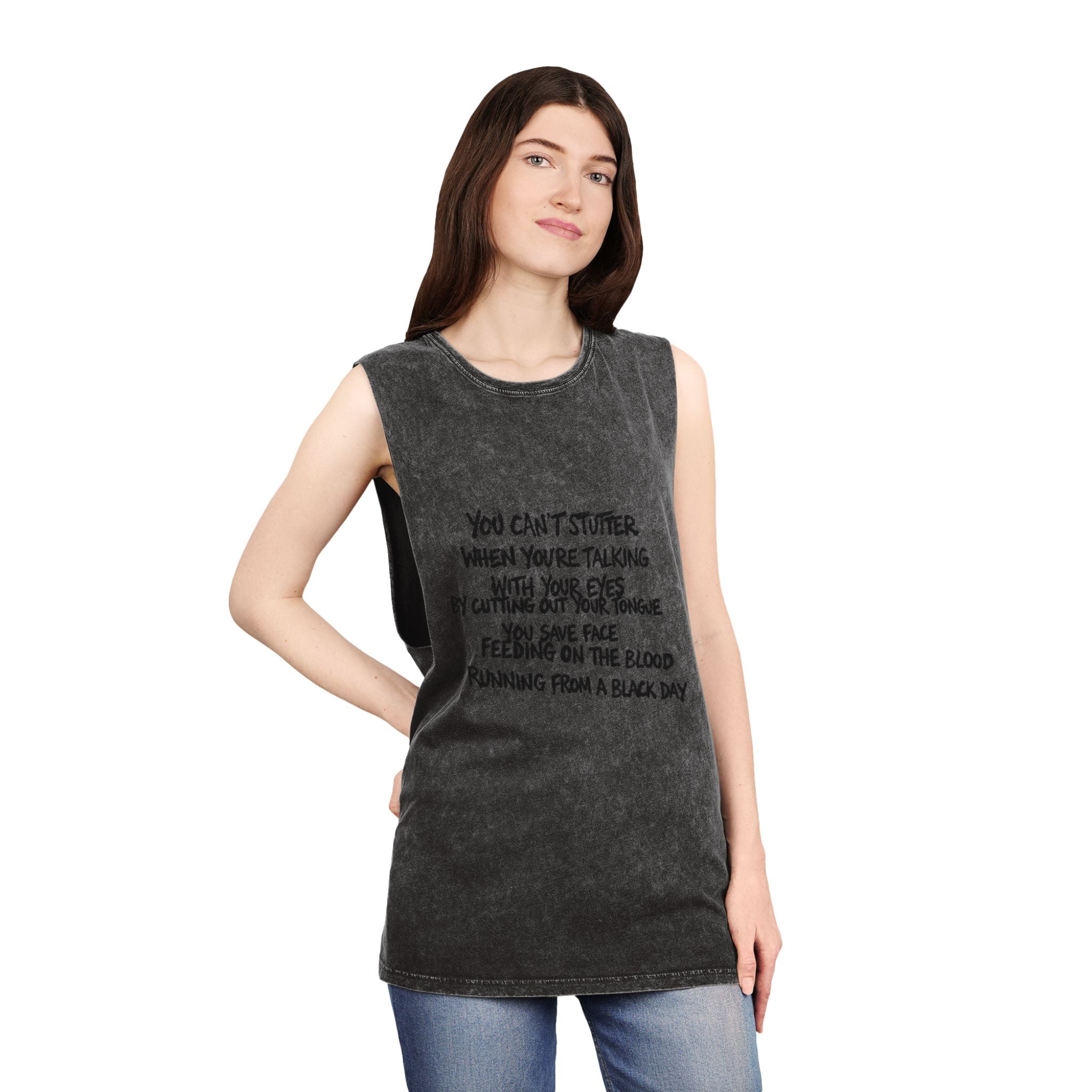 Black Rain Stonewash Muscle Tee — Stonewash Tank Top