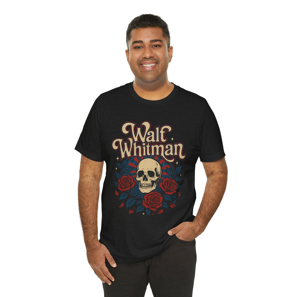 Walt Whitman Skull & Roses Vintage Graphic Tee
