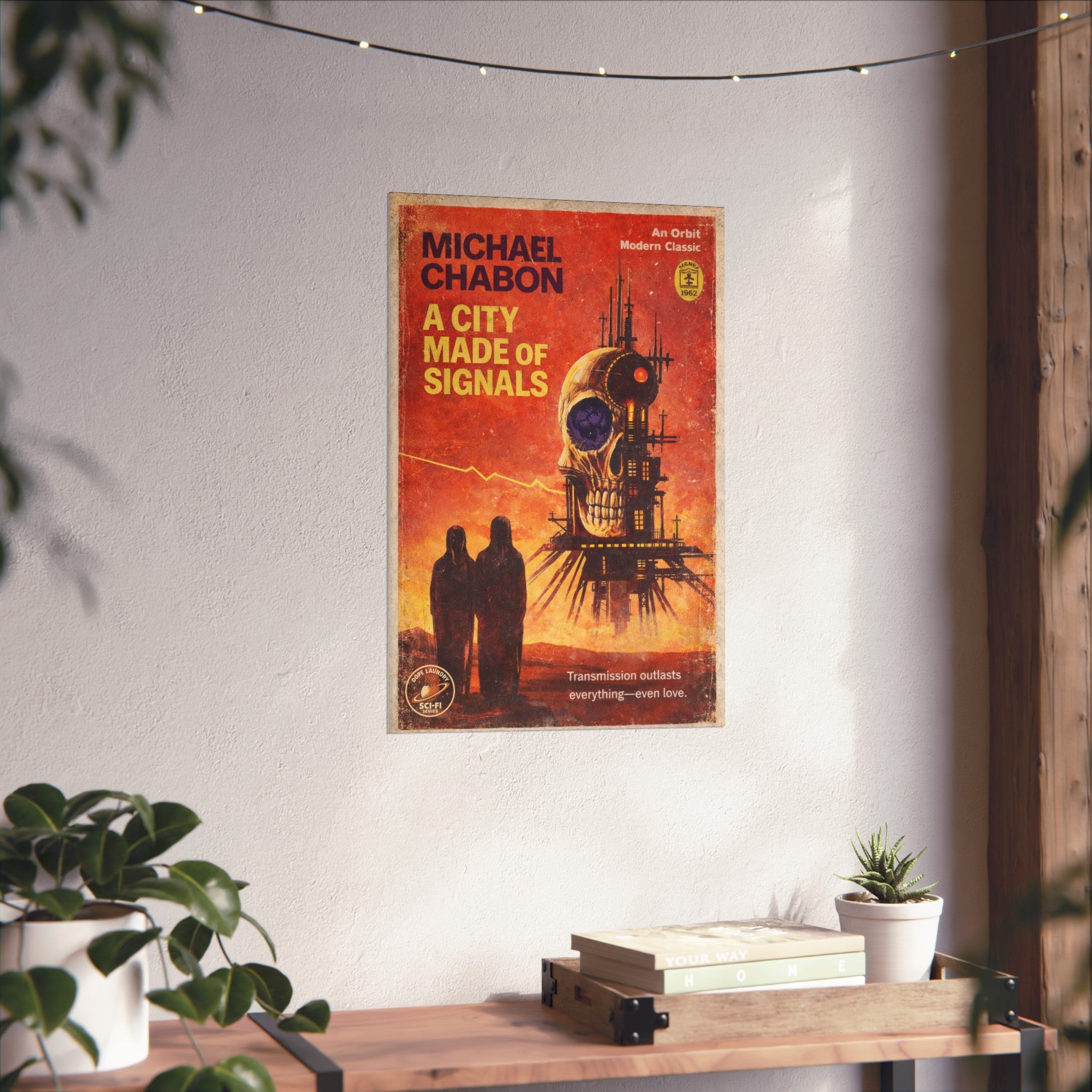 A City Made of Signals - Sci-fi Pulp Book Cover (variant) - Fine Art Poster