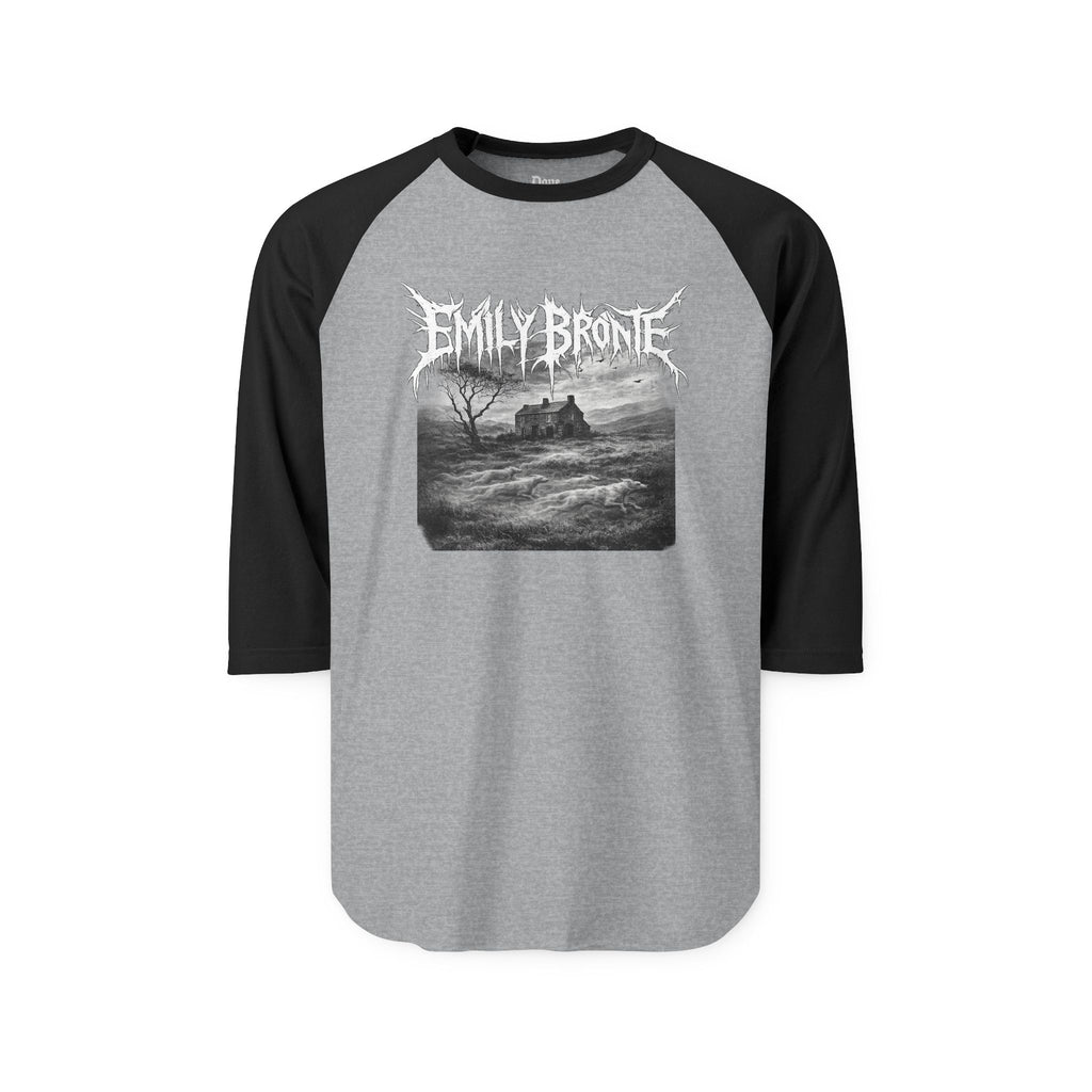 Emily Brontë Gothic Raglan Shirt (white ink variant) — Haunted Manor Literary Tee