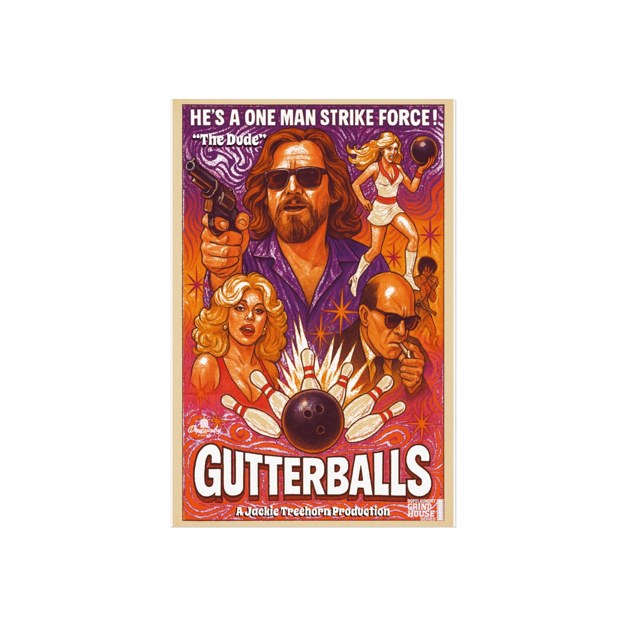 "Gutterballs" Grind House inspired Print (The Big Lebowski) Unique Gift for Film Lovers, Home Aesthetic