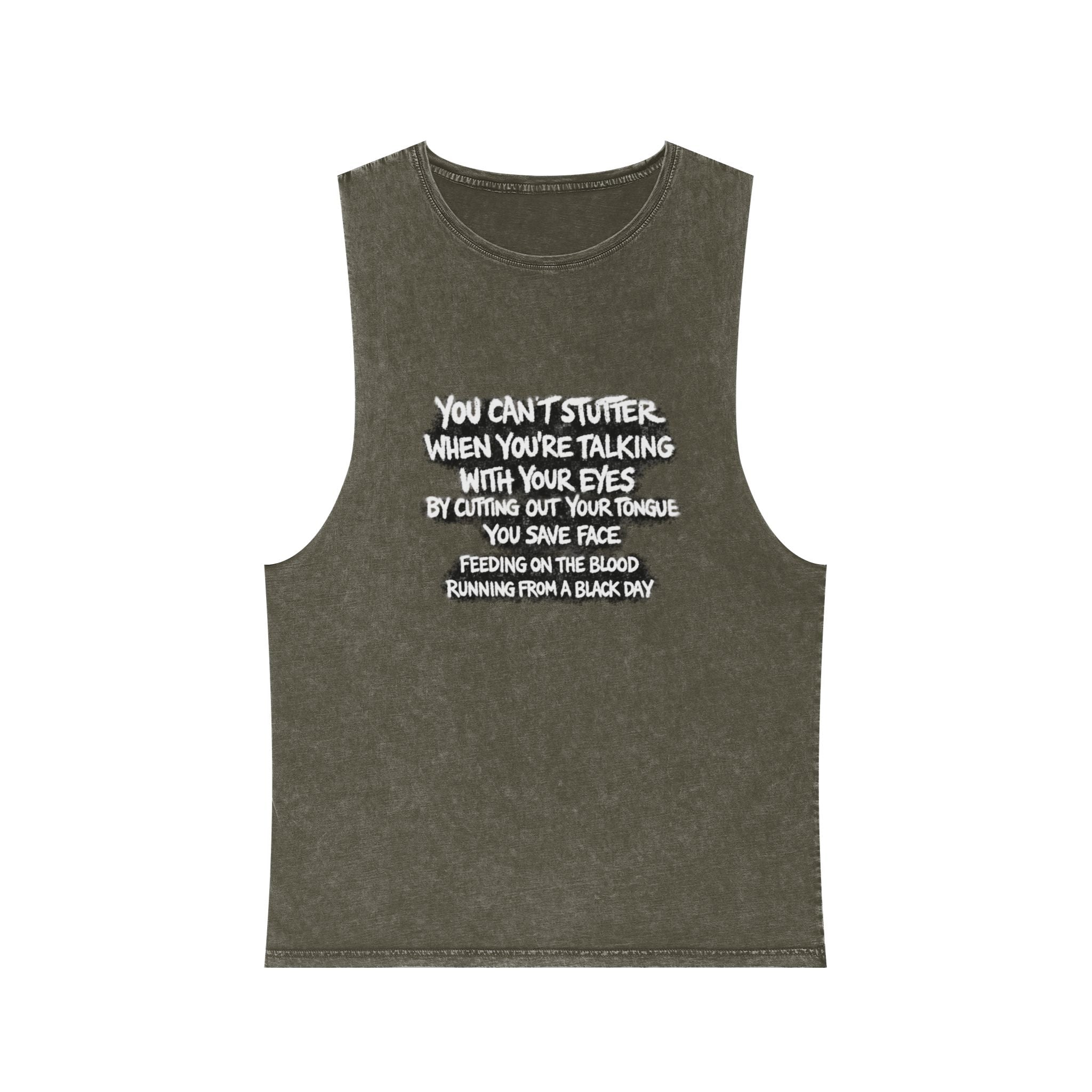 black rain -  Stonewash Muscle Tee