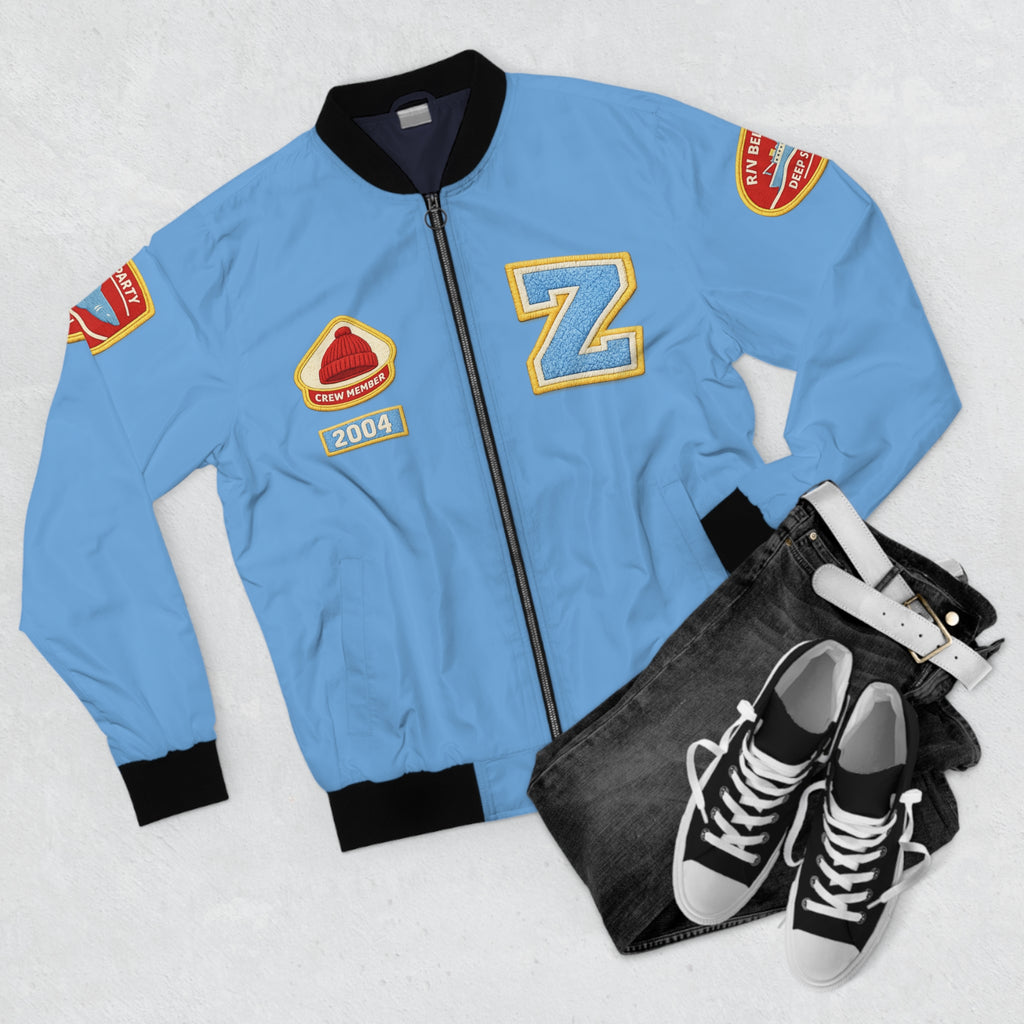 Team Zissou Bomber Jacket — 'Team Zissou Belafonte' Light Blue Bomber