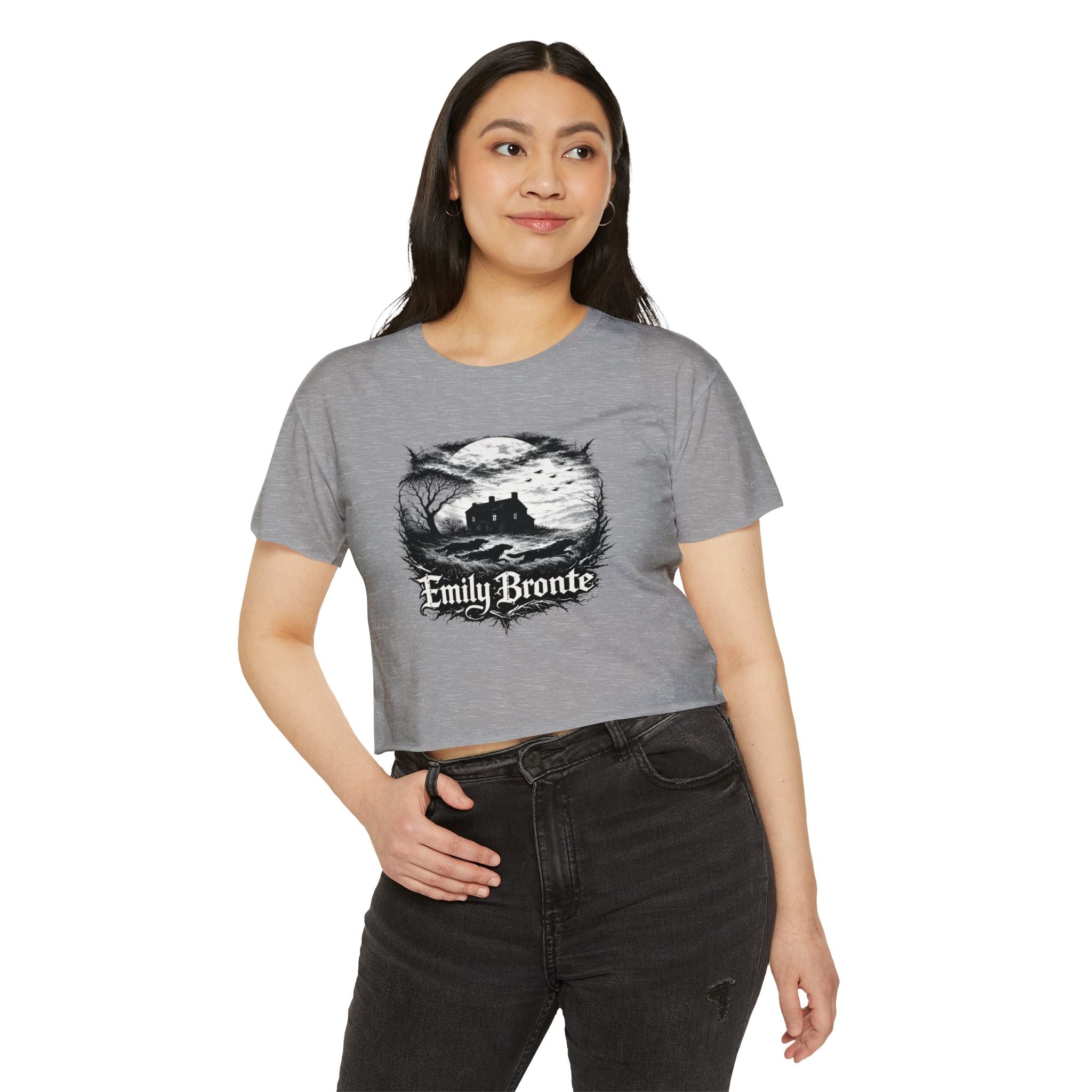 Emily Brontë Gothic Festival Crop Top — Women's Literary Graphic