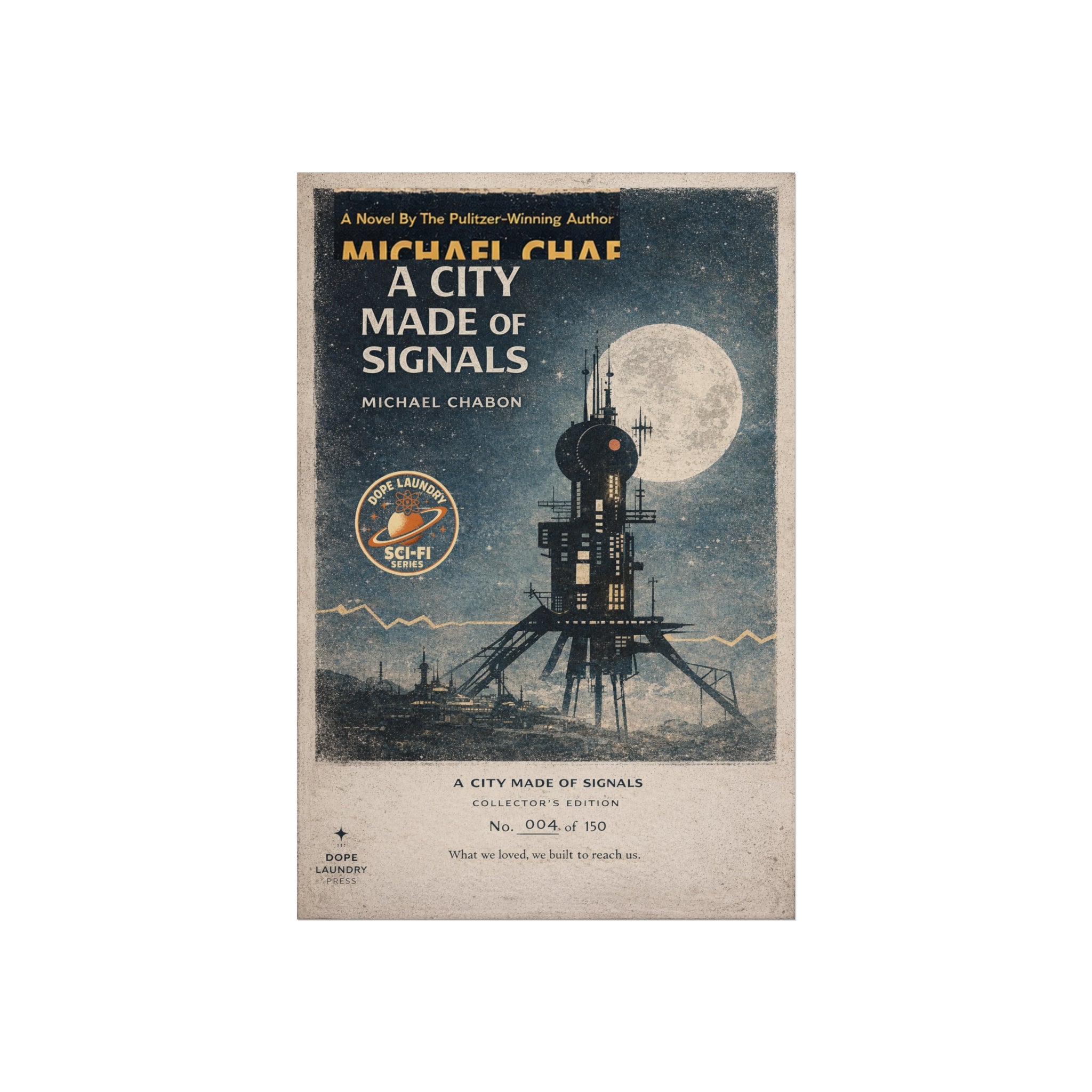 A City Made of Signals — Pulp Sci‑Fi Promotional Book Poster (Collector's Edition)