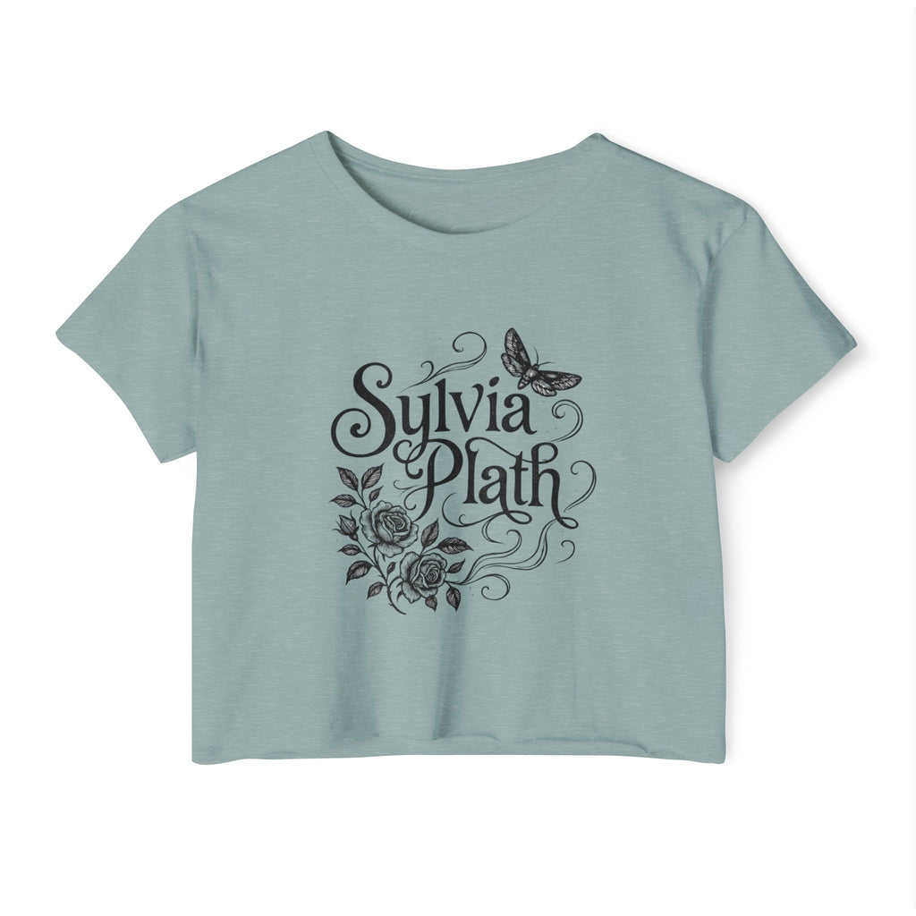 Sylvia Plath Floral Crop Top — Women's Festival Graphic Tee