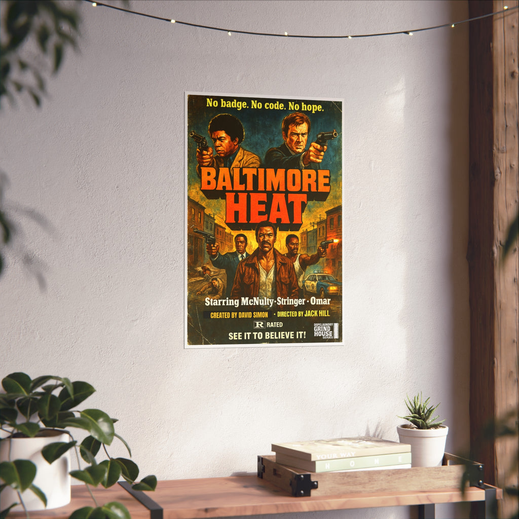 The Wire "Baltimore Heat" Grind House inspired Print, Unique Gift for Film Lovers, Home Aesthetic