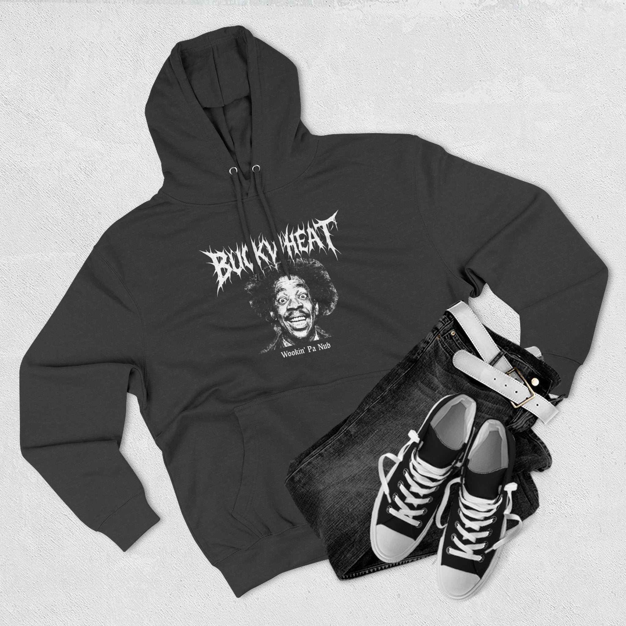 Fleece Hoodie Buckwheat 'Wookin' Pa Nub' Black Metal Inspired (SNL, Eddie Murphy)
