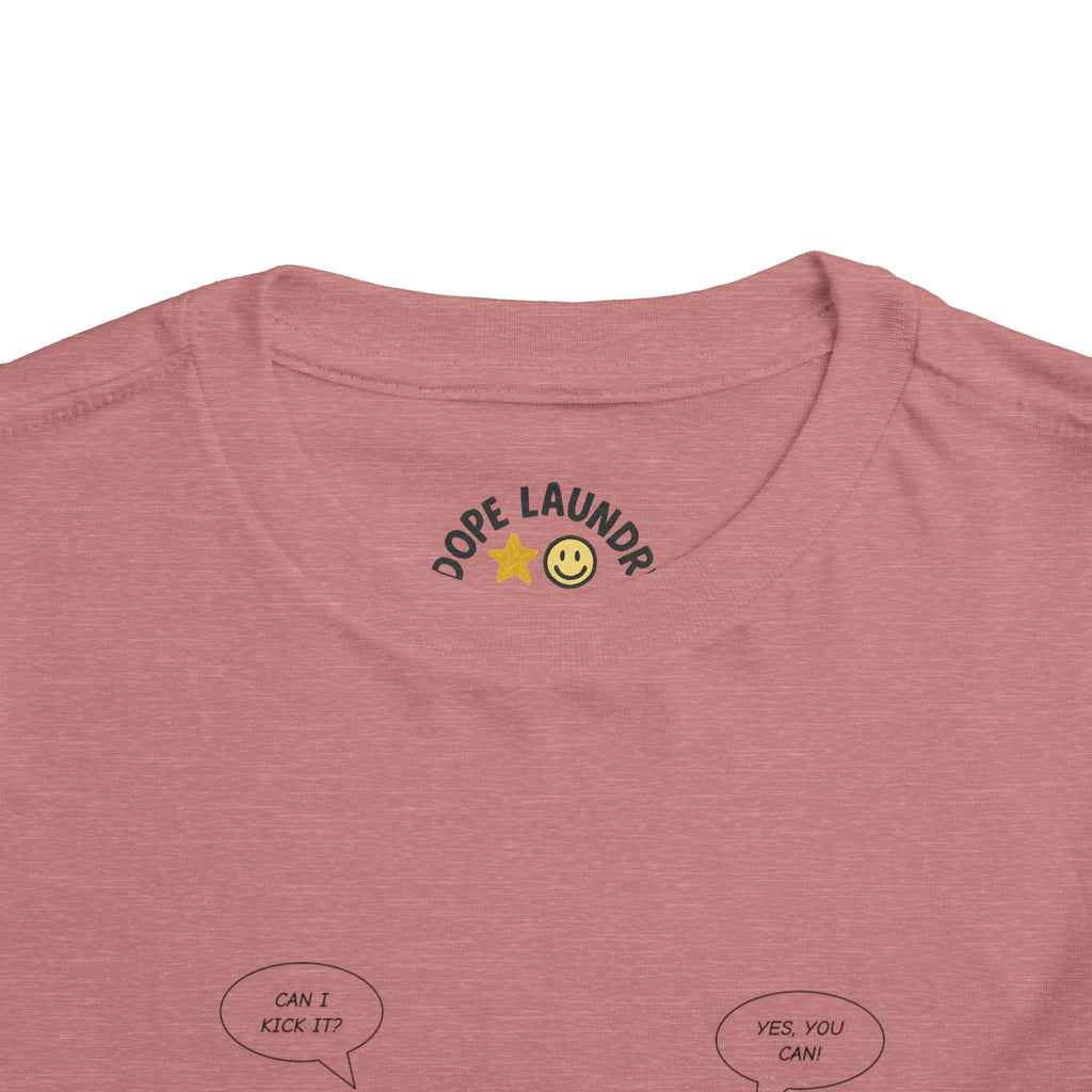 Toddler Tee - Can I Kick It? - Retro Graphic Kids Shirt