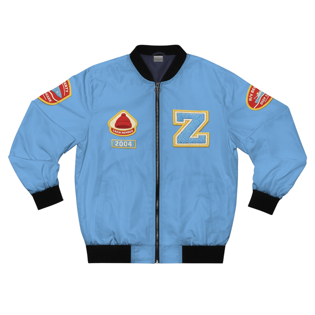 Team Zissou Bomber Jacket — 'Team Zissou Belafonte' Light Blue Bomber