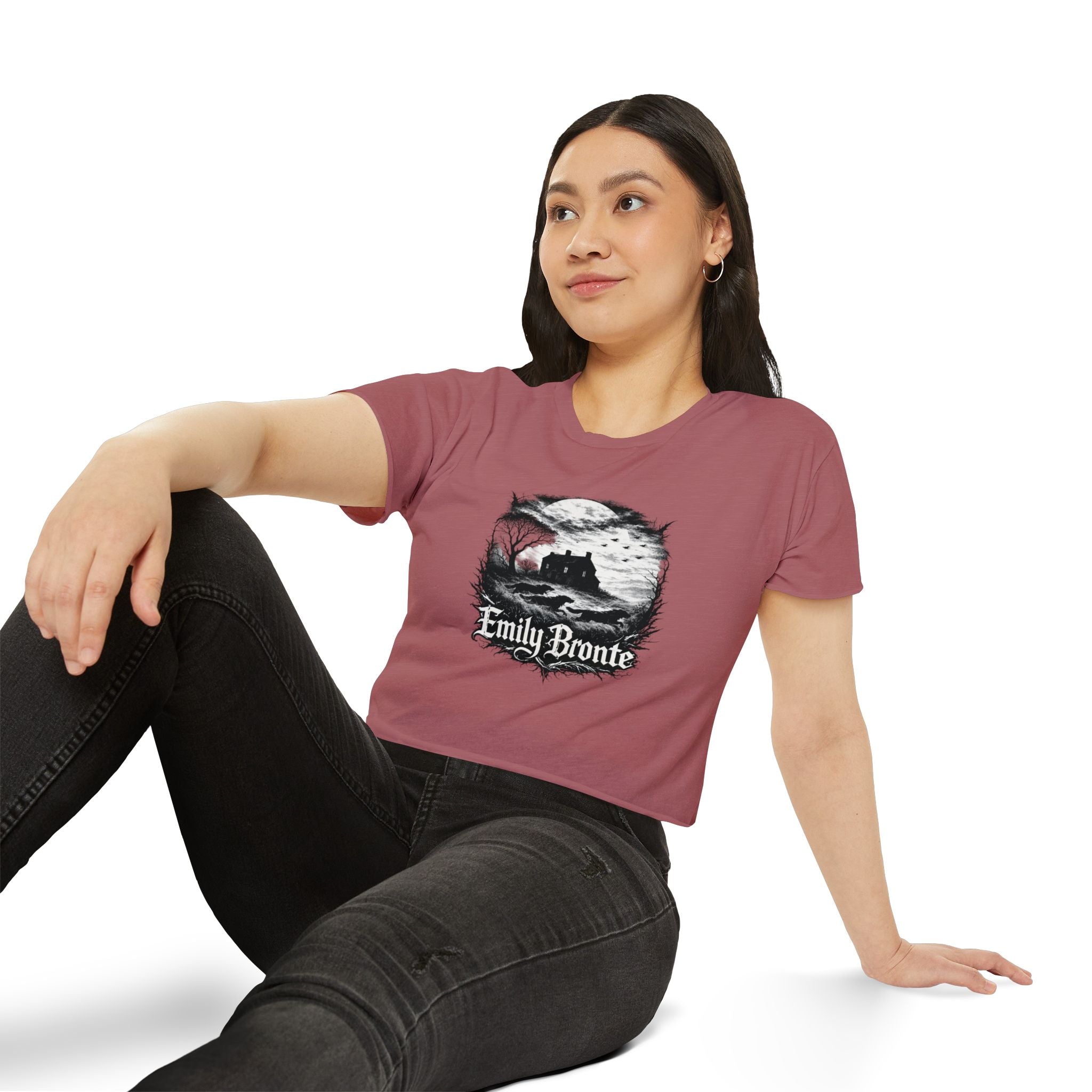 Emily Brontë Gothic Festival Crop Top — Women's Literary Graphic