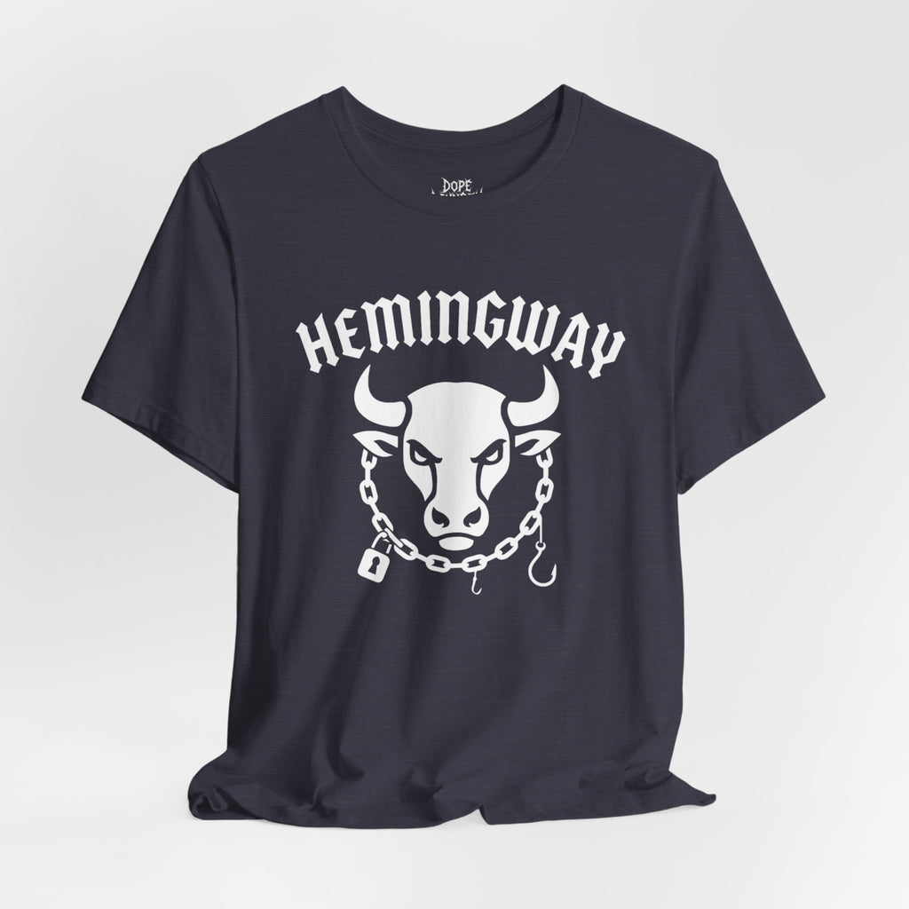 Hemingway Bull Vintage - White ink variant - Graphic T-Shirt